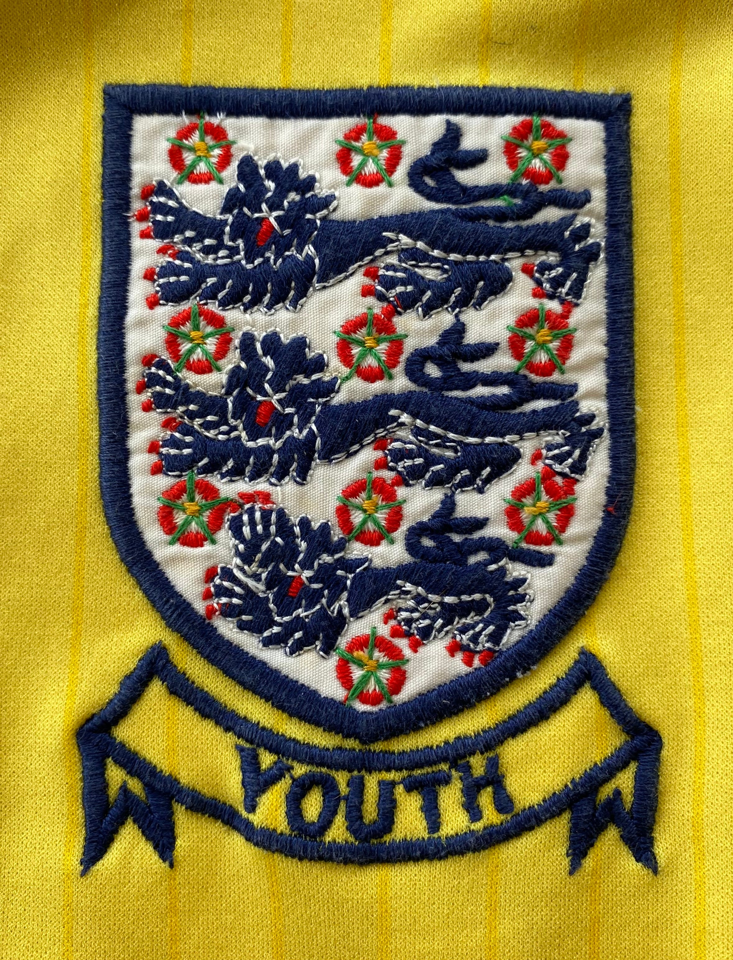 1985-86 ENGLAND U-18 MATCH ISSUE GOALKEEPERS SHIRT #1 (MILLER)