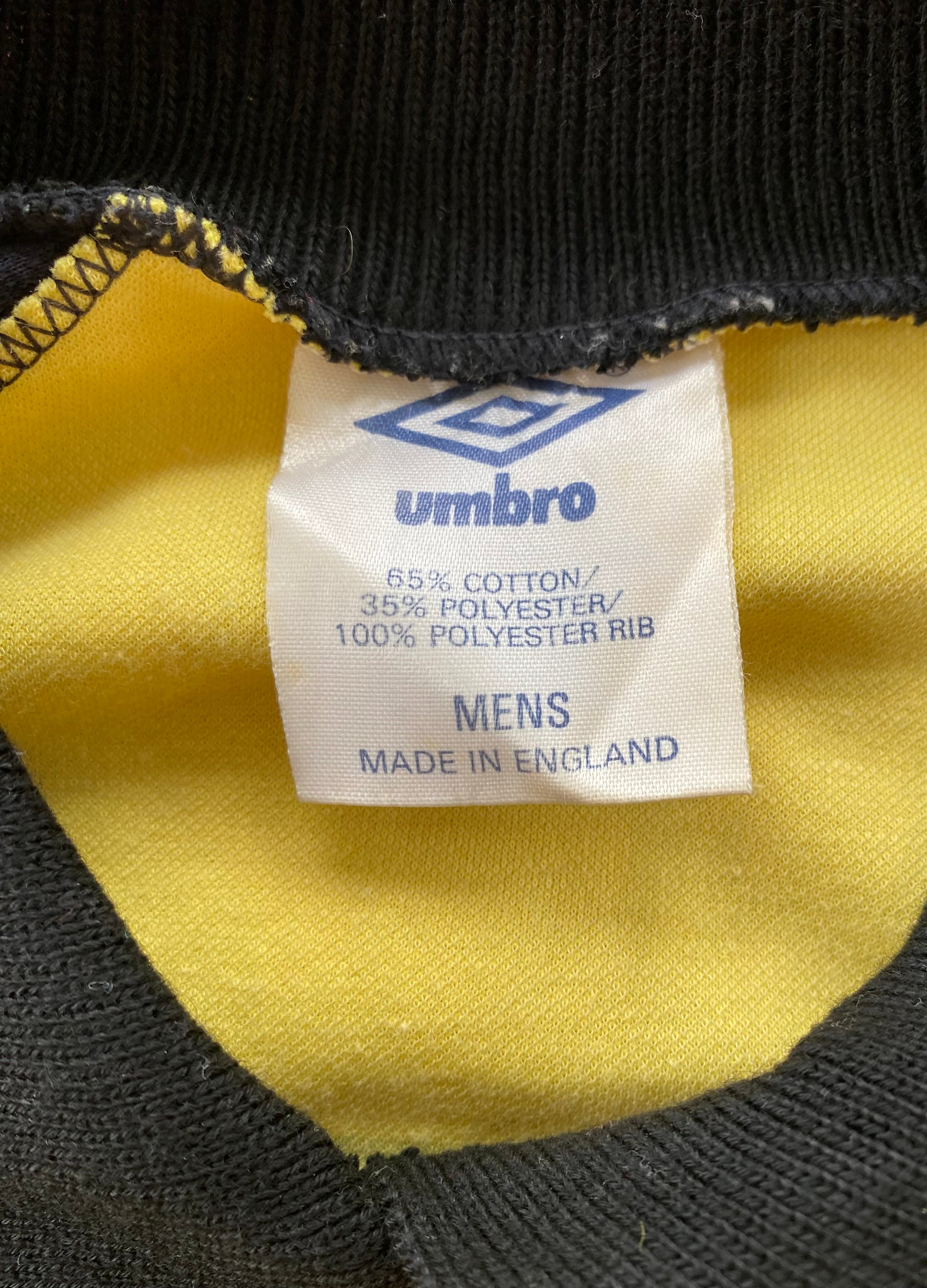 1985-86 ENGLAND U-18 MATCH ISSUE GOALKEEPERS SHIRT #1 (MILLER)