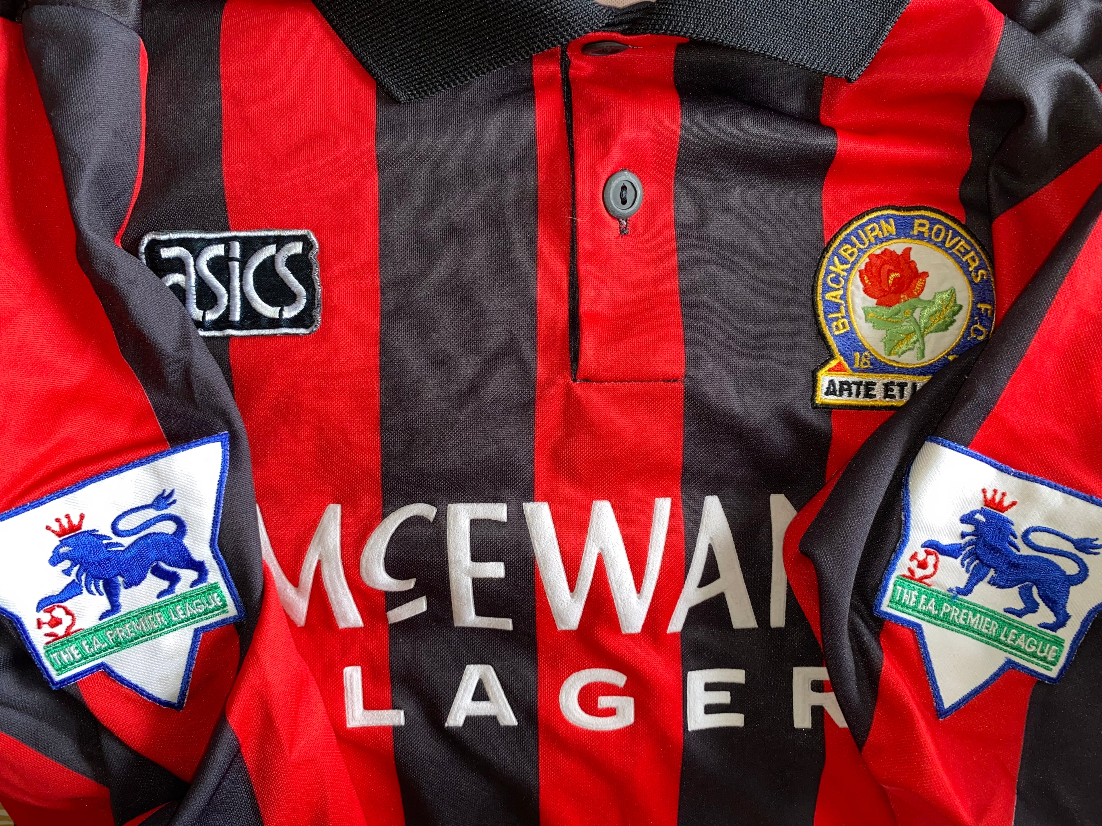 1992/93 BLACKBURN ROVERS MATCH WORN AWAY SHIRT #12