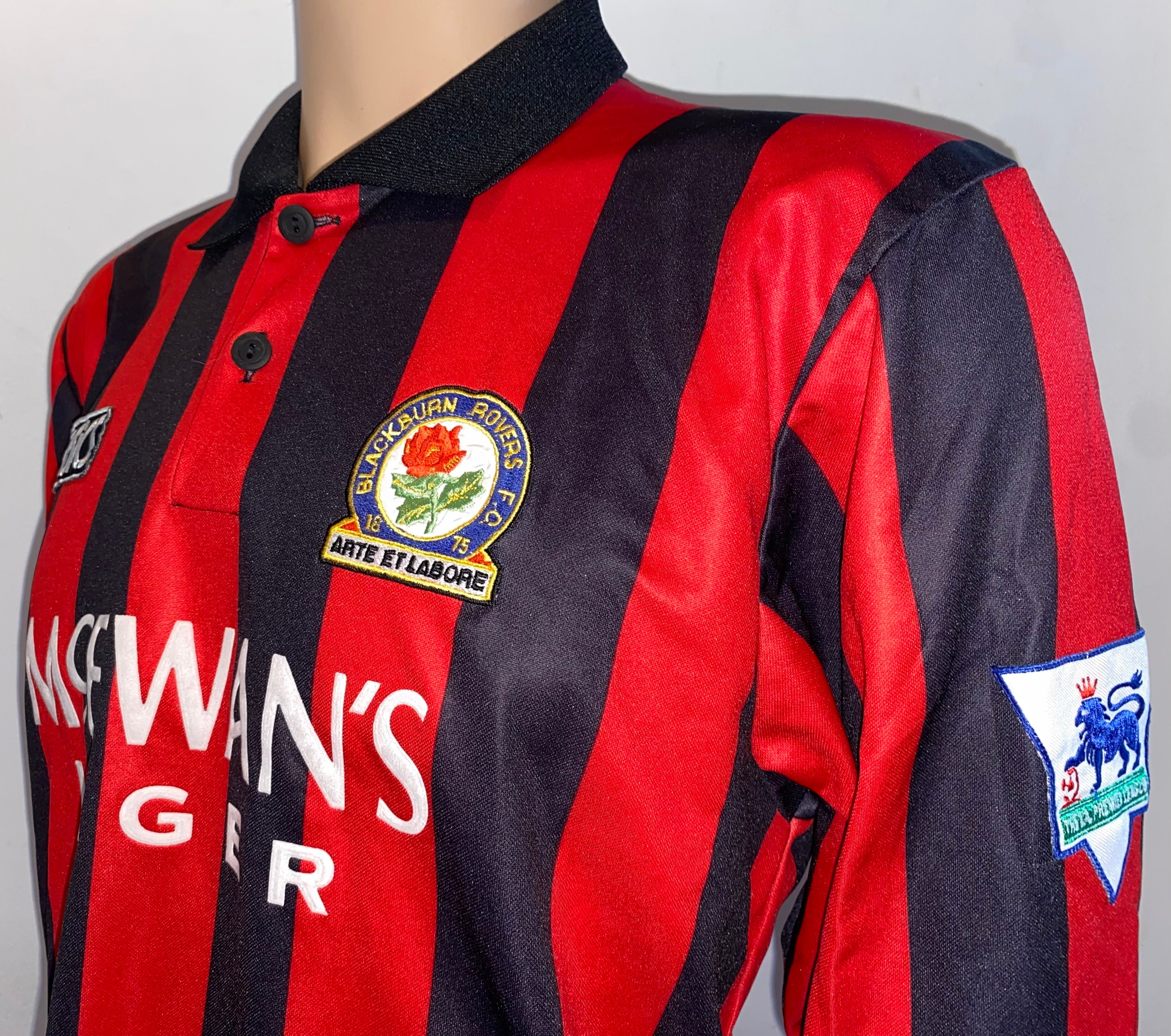 1992/93 BLACKBURN ROVERS MATCH WORN AWAY SHIRT #12