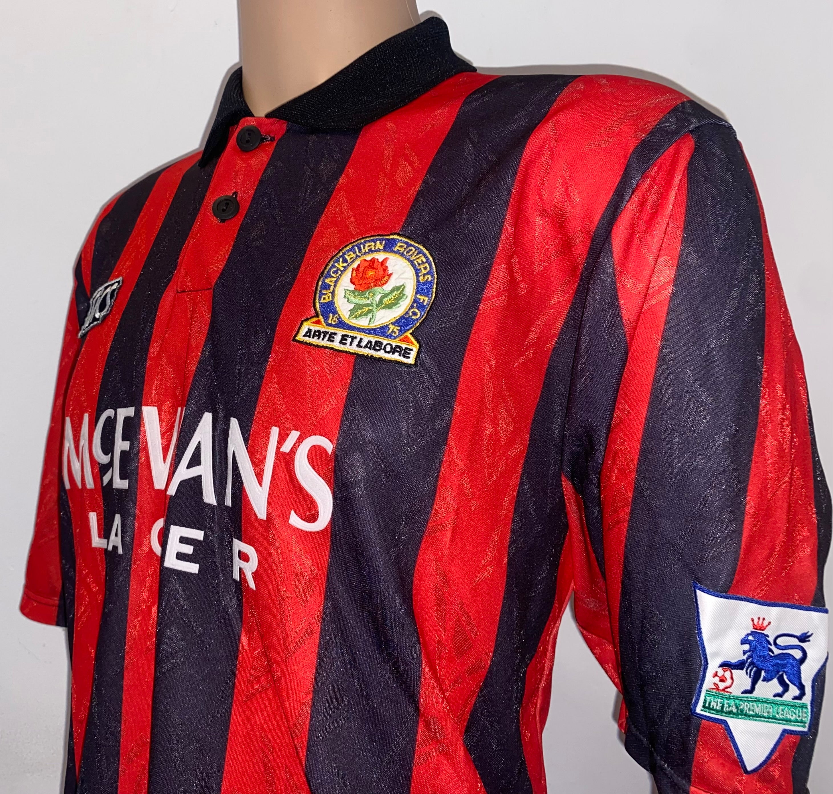 1992 BLACKBURN ROVERS MATCH WORN AWAY SHIRT #14