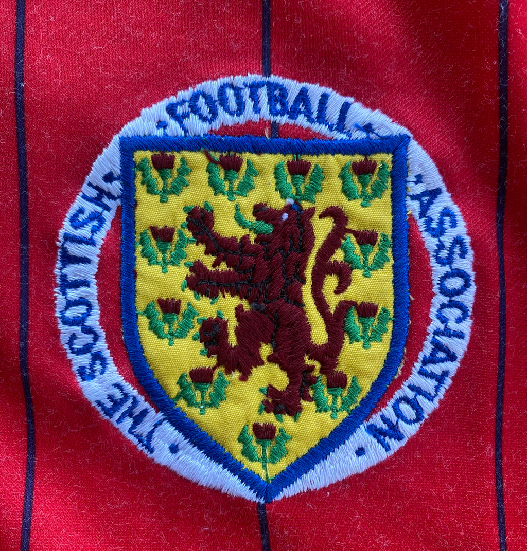 1984 SCOTLAND MATCH WORN UMBRO AWAY SHIRT #19