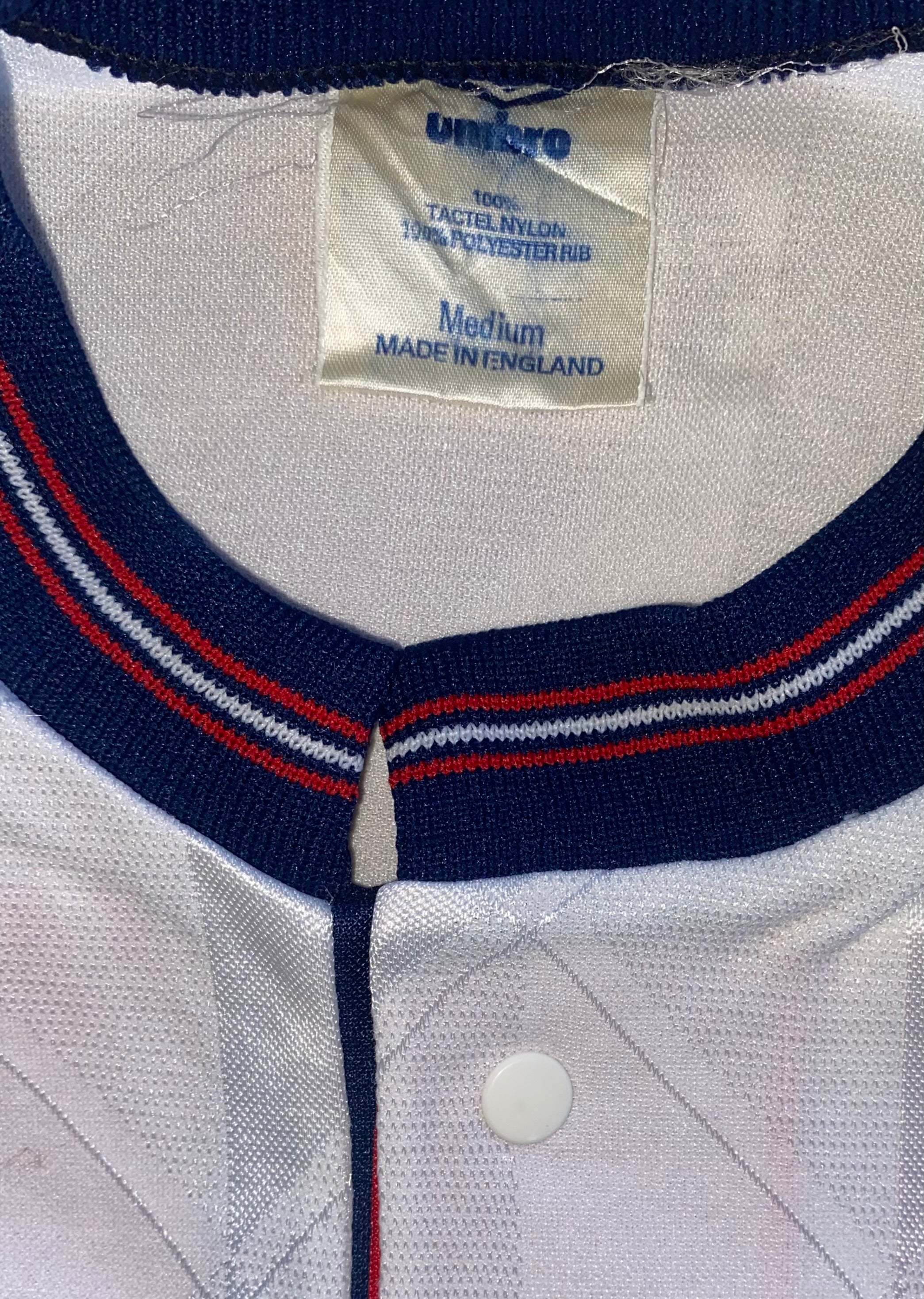 1989 MATCH WORN ENGLAND U21 UMBRO HOME SHIRT (MCDONALD #14)