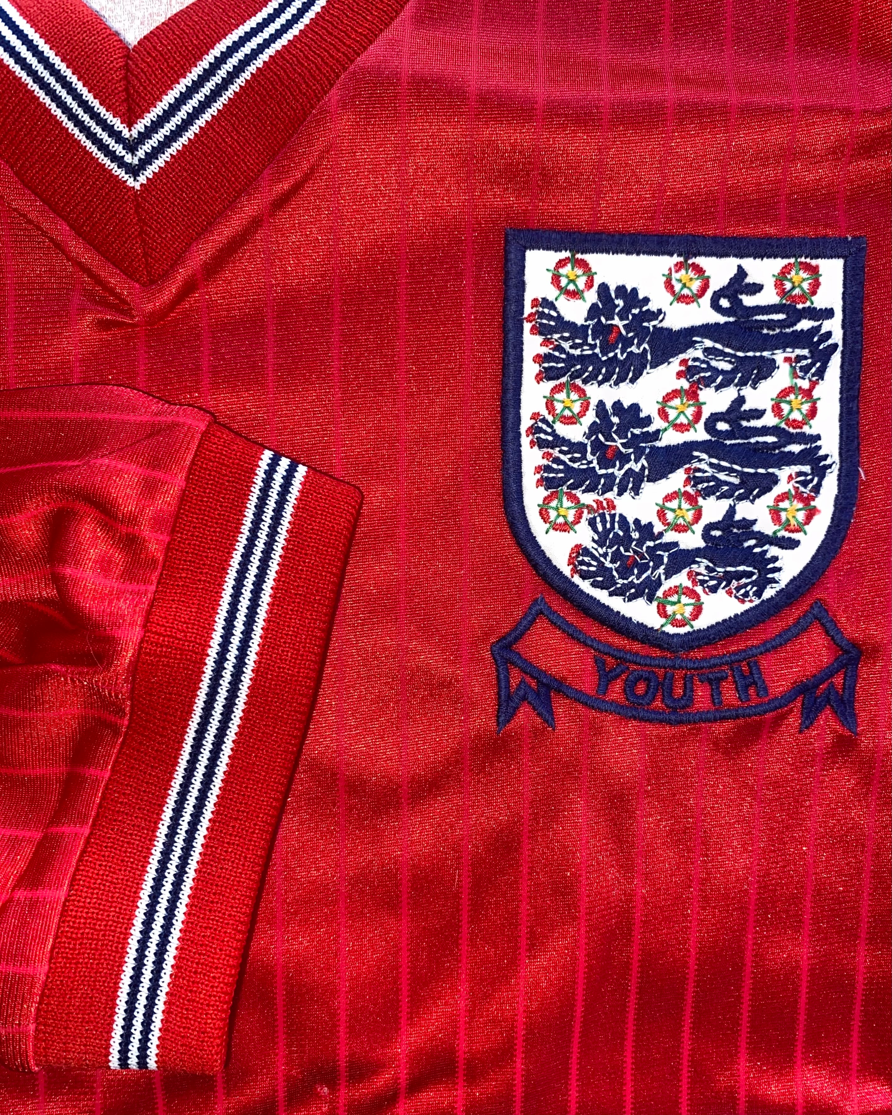 1984 MATCH WORN UMBRO ENGLAND YOUTH U18 AWAY SHIRT #8