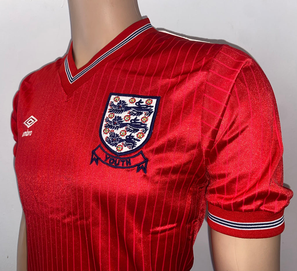 1984 MATCH WORN UMBRO ENGLAND YOUTH U18 AWAY SHIRT #8