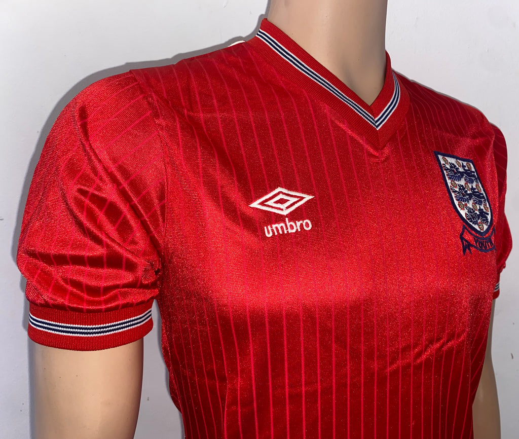 1984 MATCH WORN UMBRO ENGLAND YOUTH U18 AWAY SHIRT #8