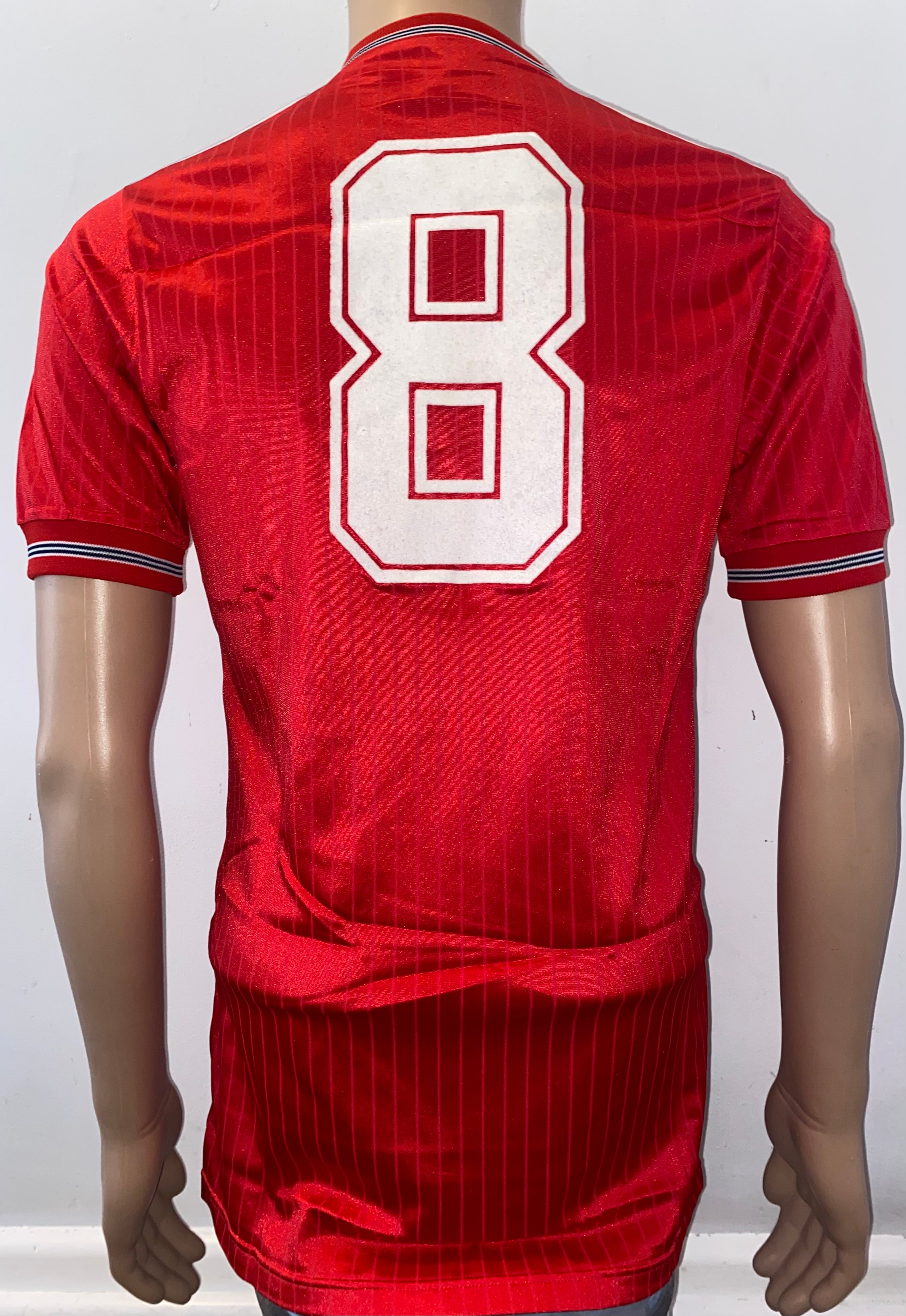 1984 MATCH WORN UMBRO ENGLAND YOUTH U18 AWAY SHIRT #8