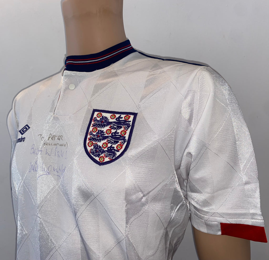 1989 MATCH WORN ENGLAND U21 UMBRO HOME SHIRT (MCDONALD #14)