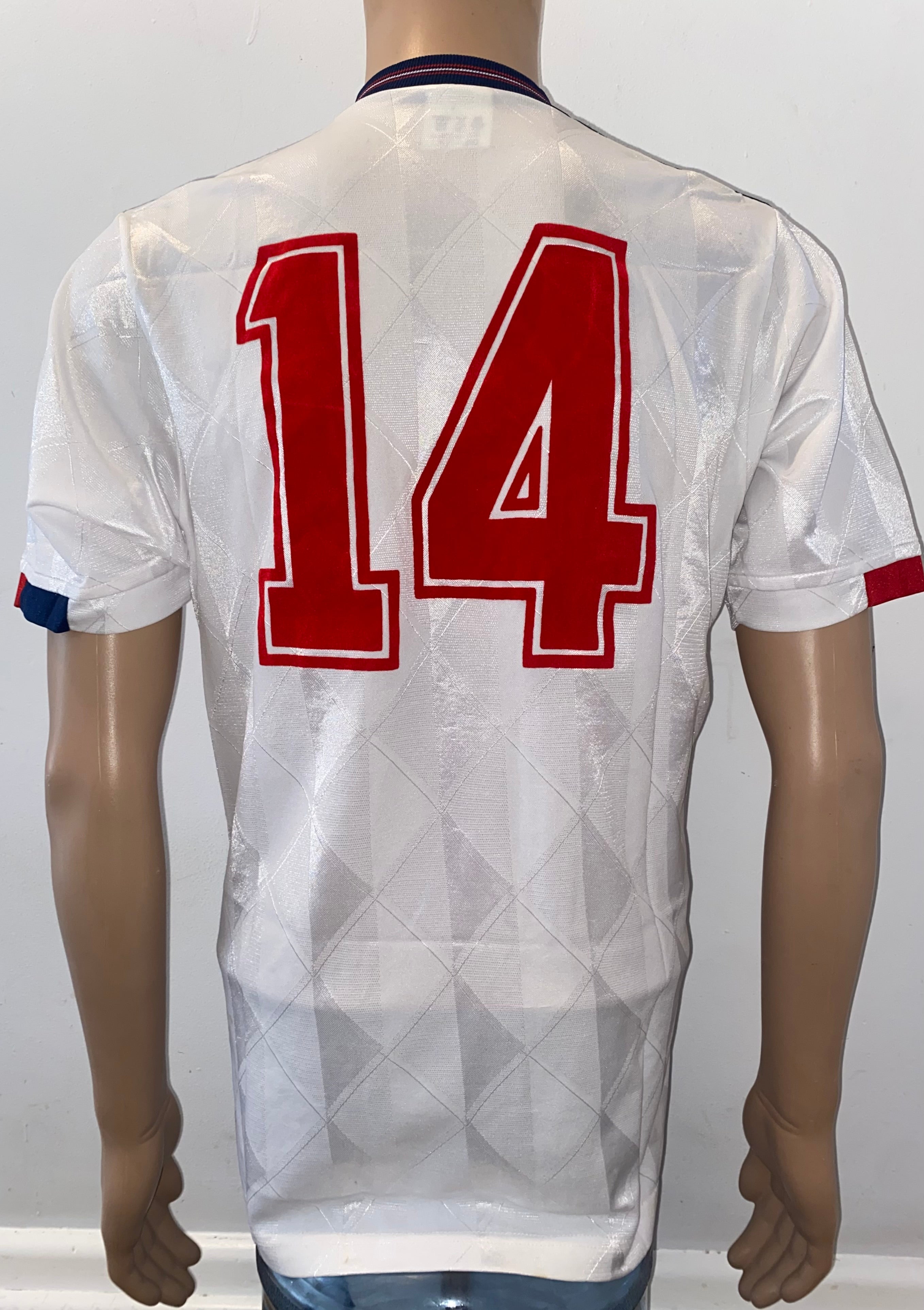 1989 MATCH WORN ENGLAND U21 UMBRO HOME SHIRT (MCDONALD #14)