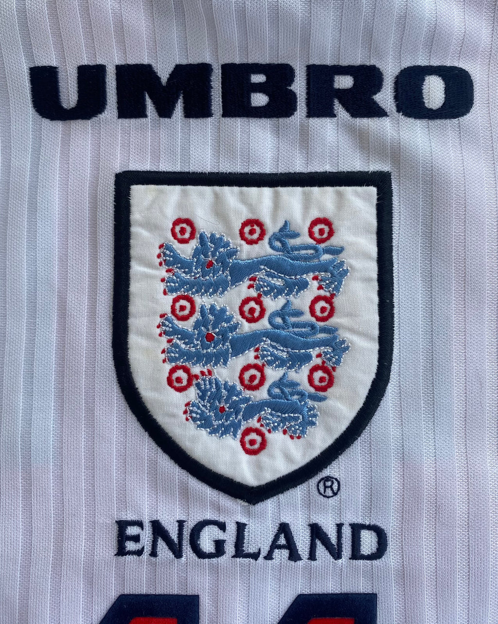1998 ENGLAND MATCH WORN HOME SHIRT ROBERT LEE #11
