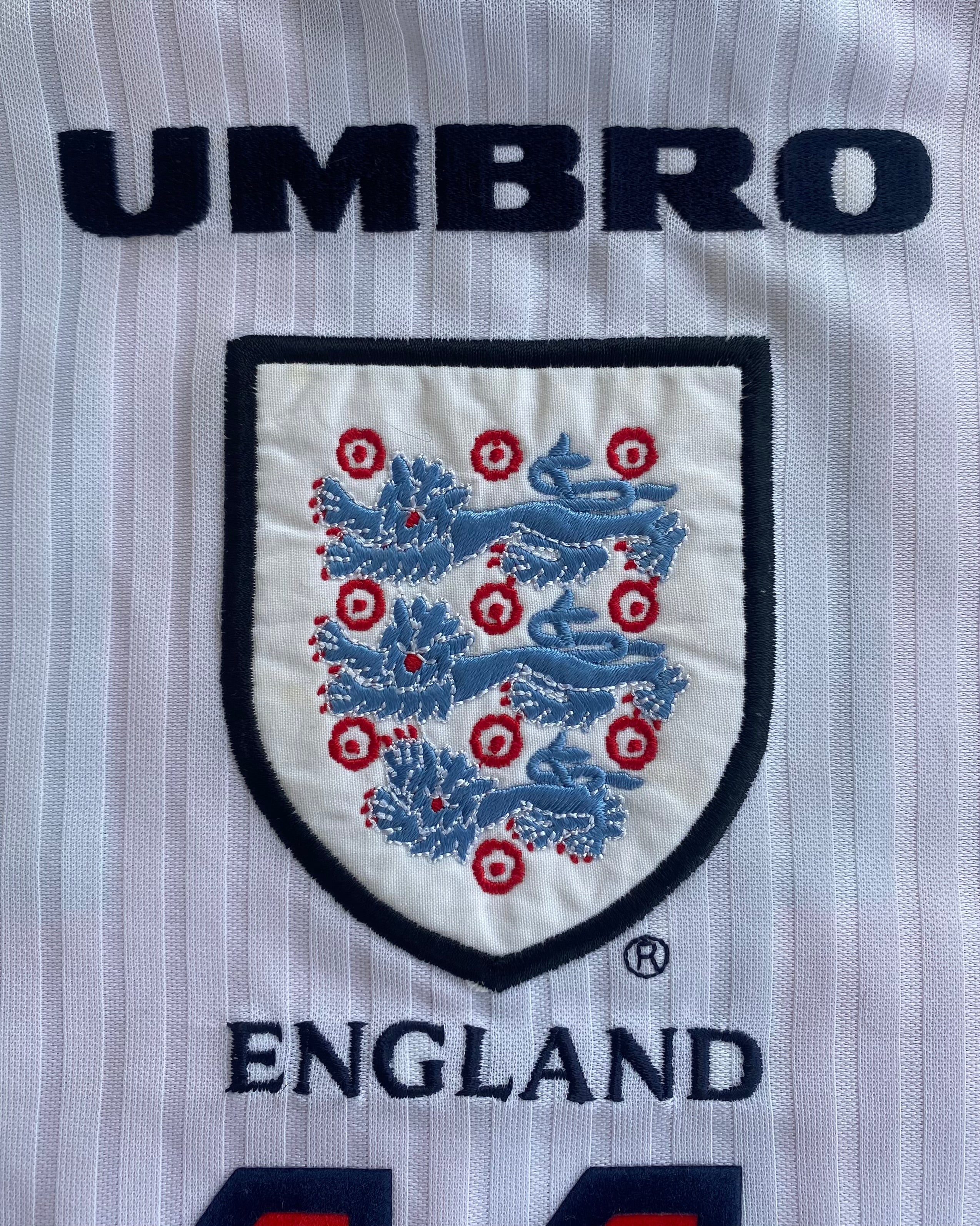 1998 ENGLAND MATCH WORN HOME SHIRT ROBERT LEE #11