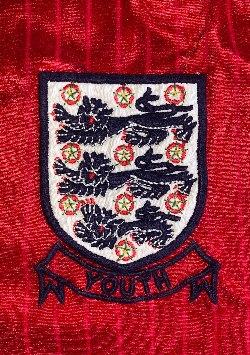 1986/87 MATCH WORN UMBRO ENGLAND YOUTH U18 AWAY SHIRT #16 (MARK ROBINS)