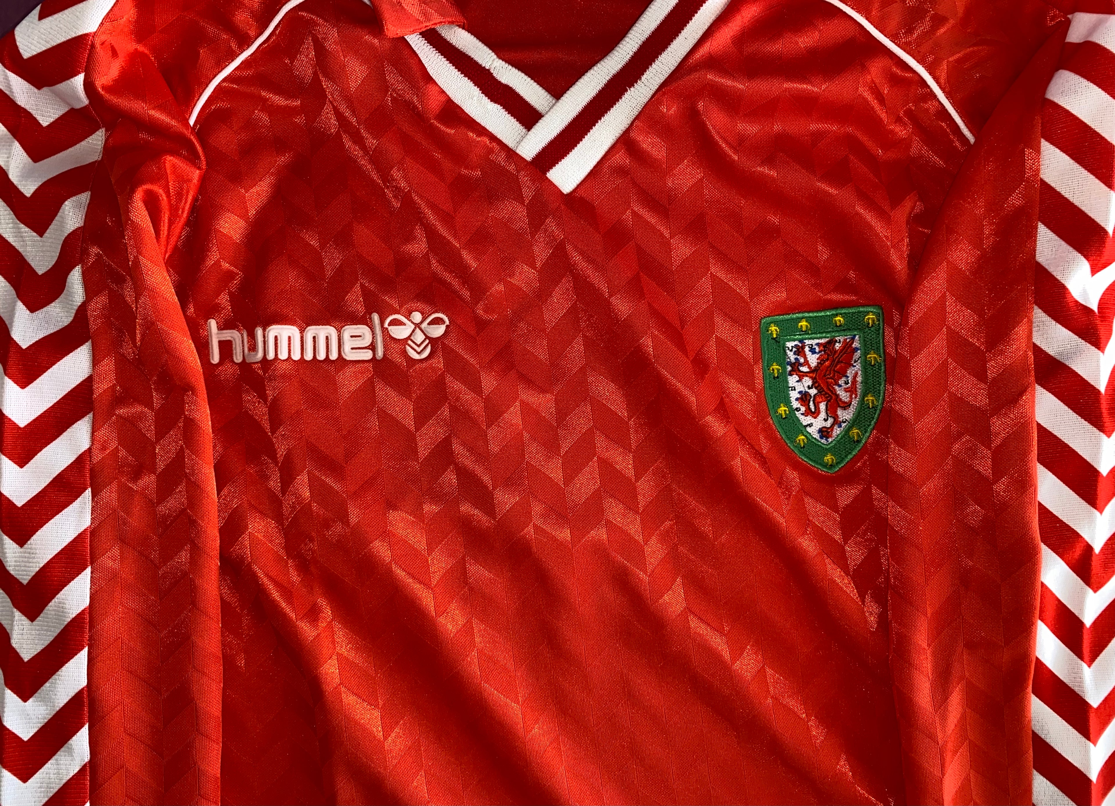 1989 WALES MATCH WORN HUMMEL HOME SHIRT #16