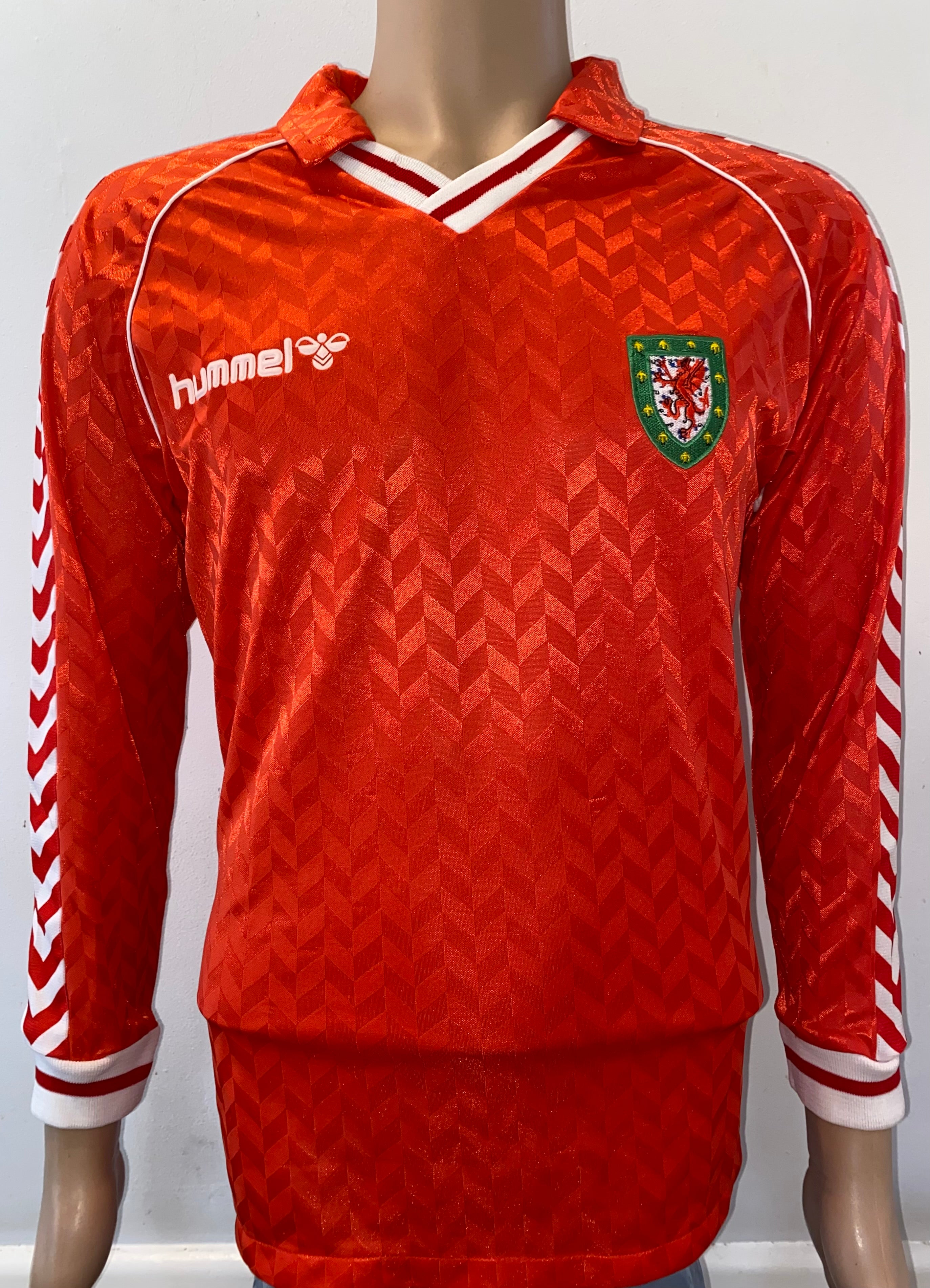 1989 WALES MATCH WORN HUMMEL HOME SHIRT #16