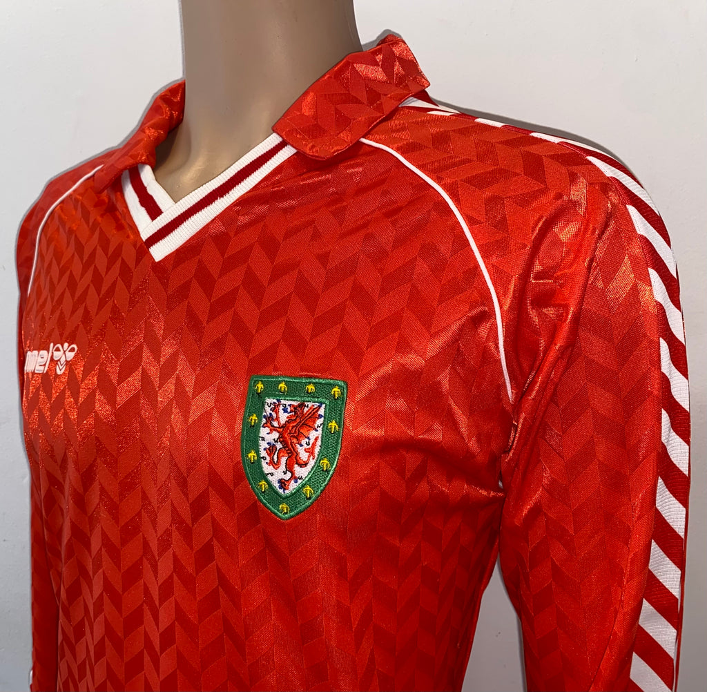 1989 WALES MATCH WORN HUMMEL HOME SHIRT #16