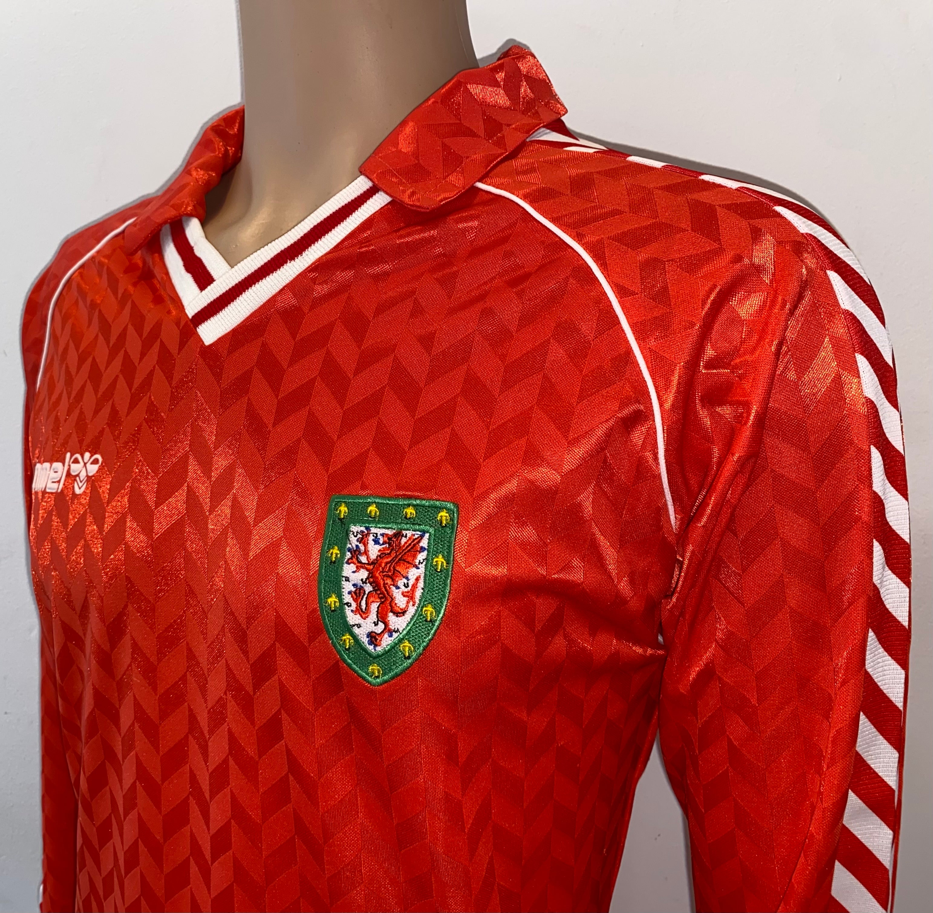 1989 WALES MATCH WORN HUMMEL HOME SHIRT #16