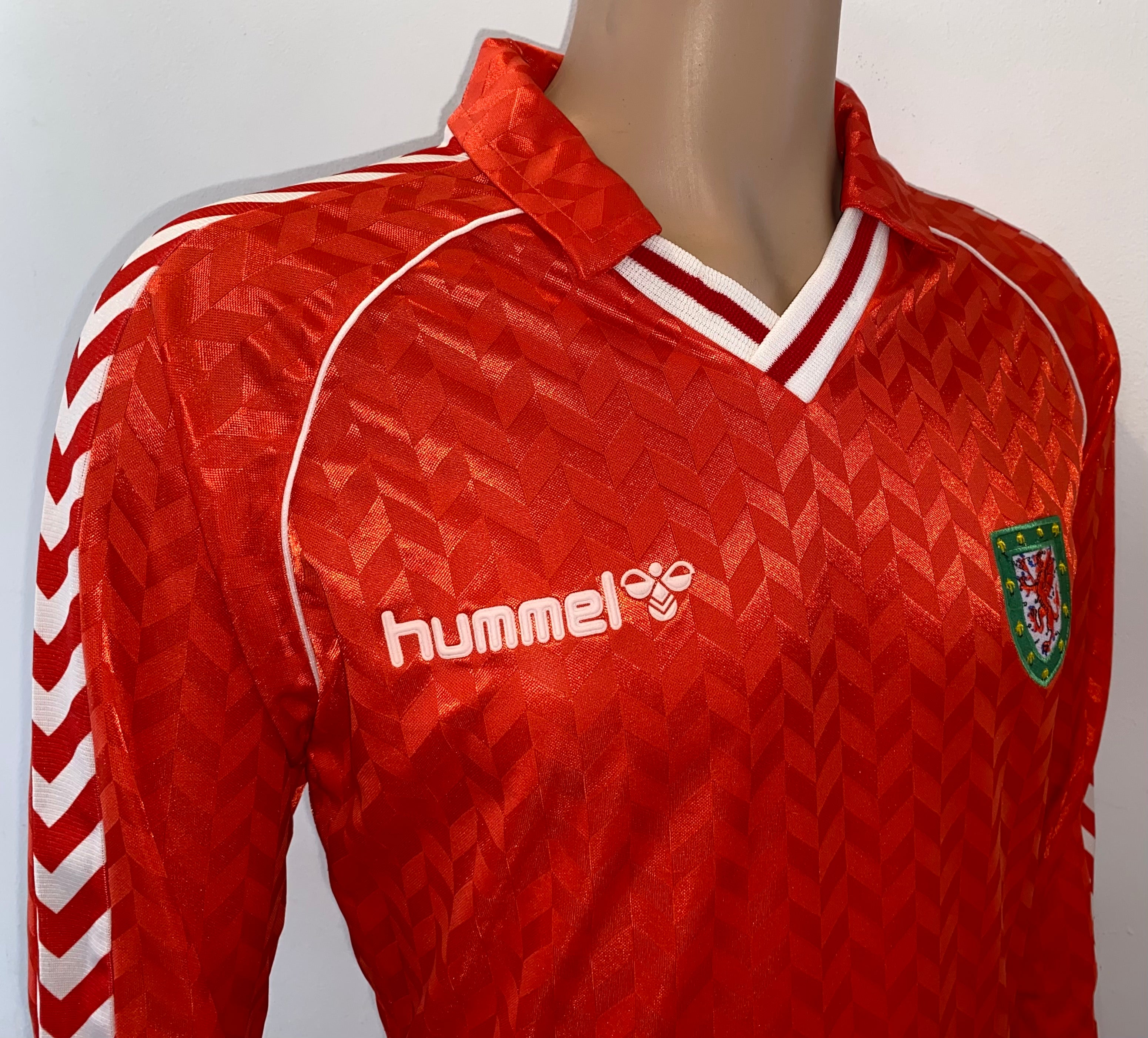 1989 WALES MATCH WORN HUMMEL HOME SHIRT #16