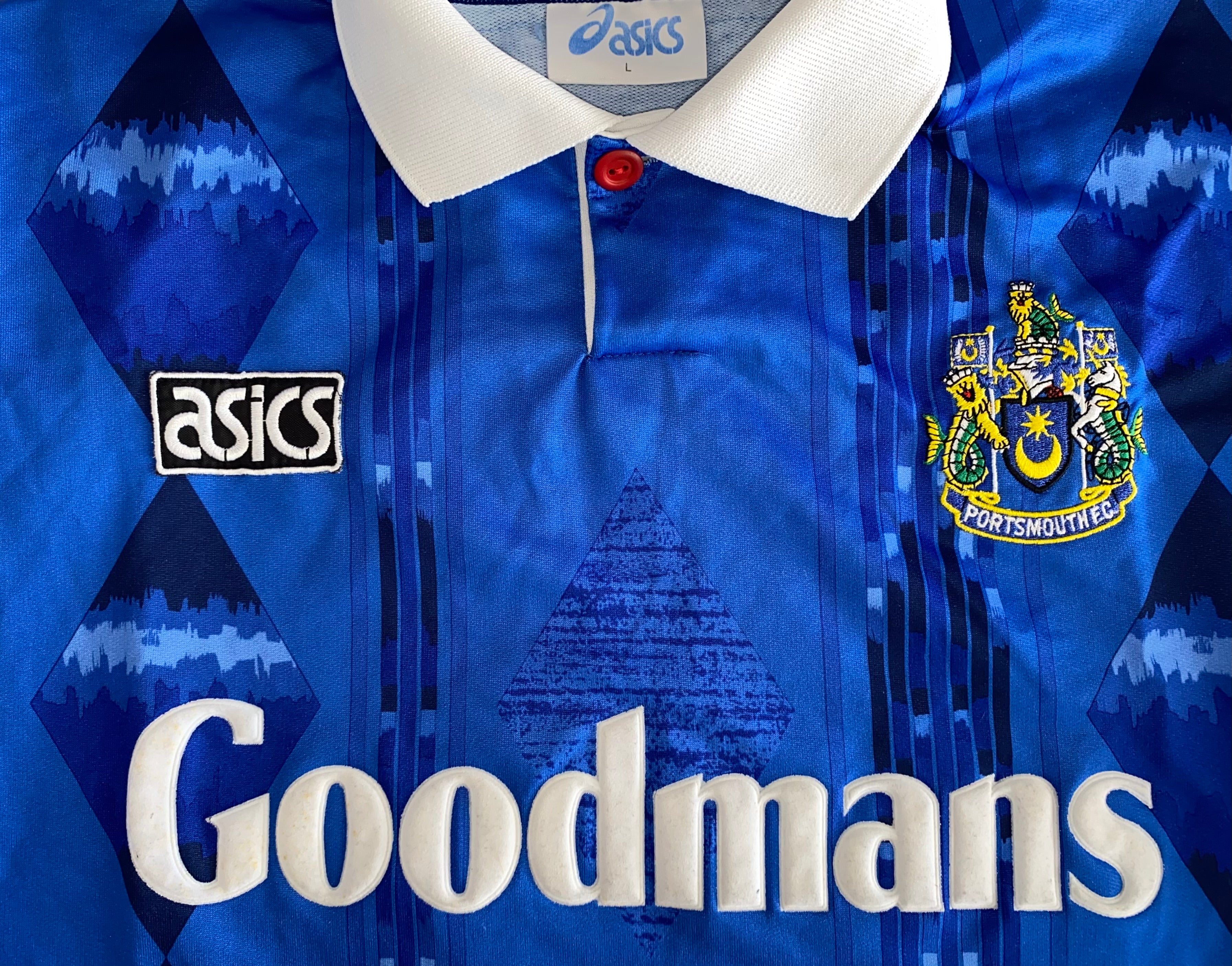 1994/95 PORTSMOUTH ASICS MATCH WORN HOME SHIRT (PAUL WOOD #6)