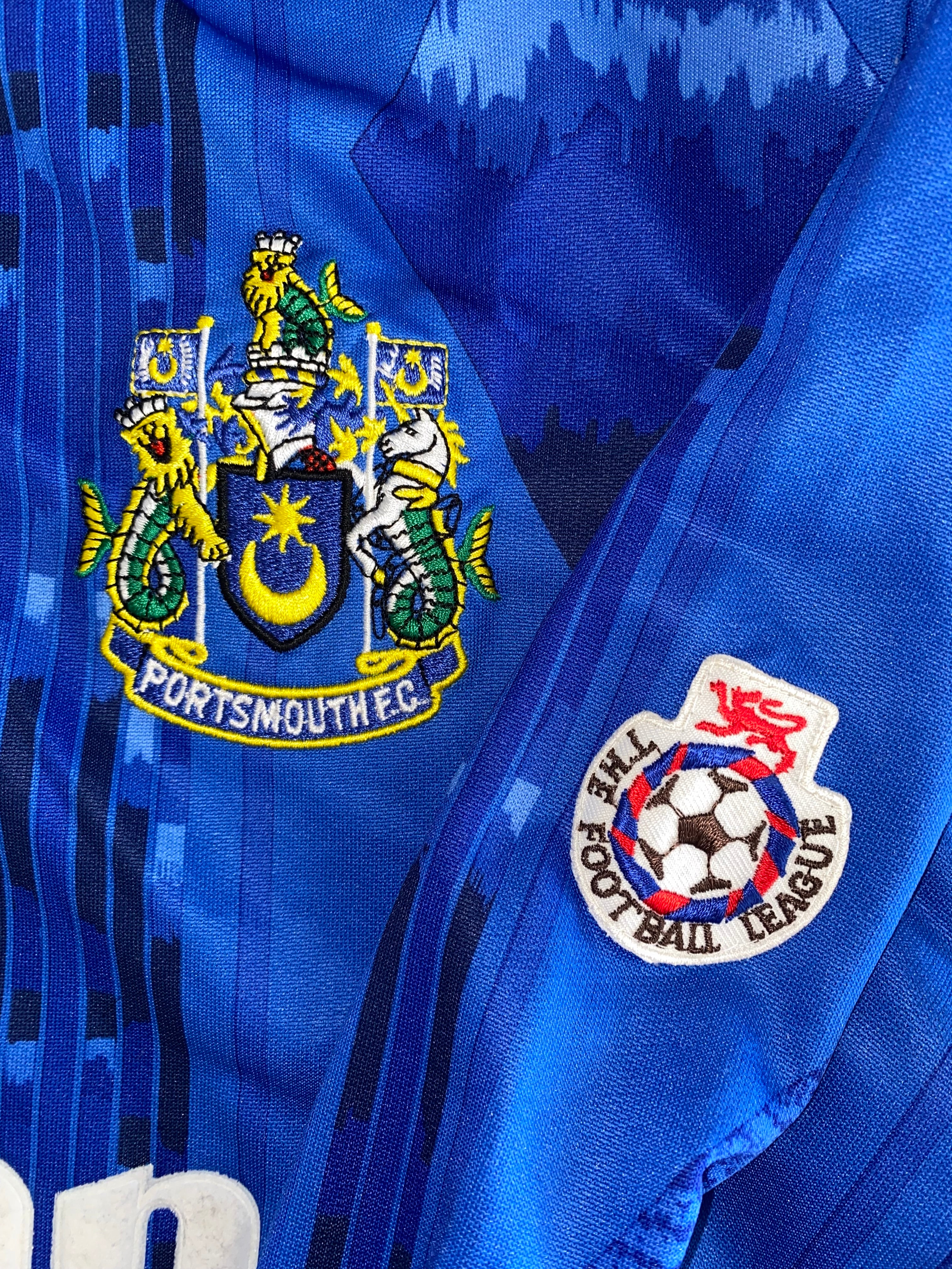 1994/95 PORTSMOUTH ASICS MATCH WORN HOME SHIRT (PAUL WOOD #6)