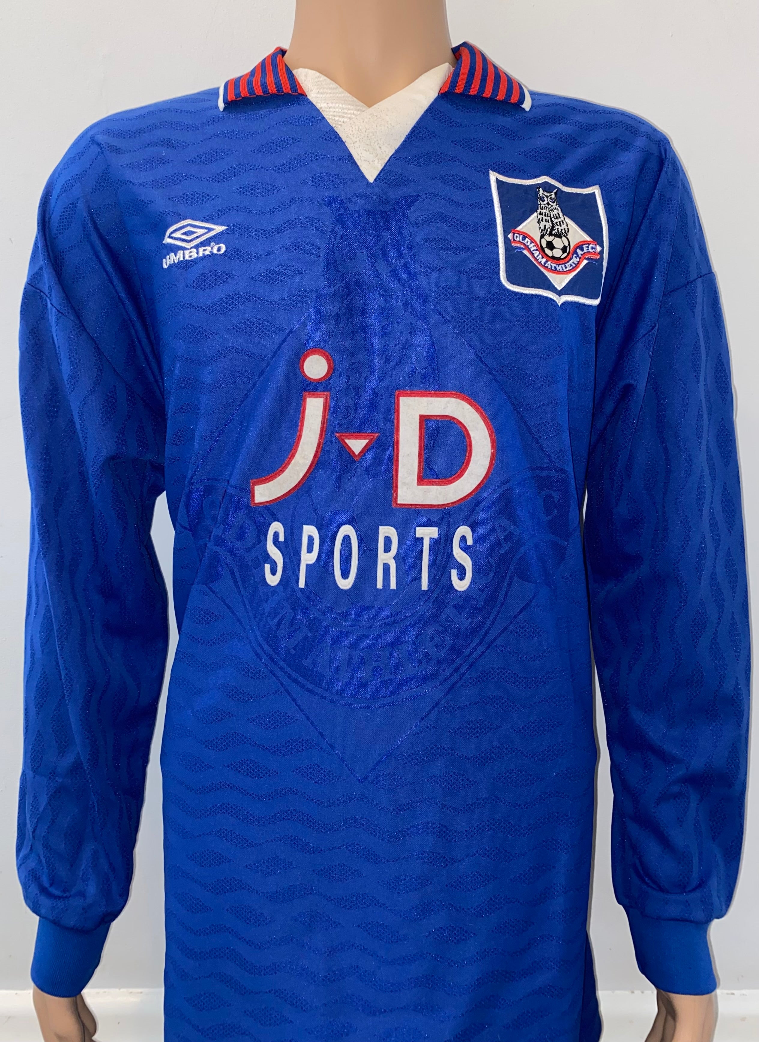1995/96 OLDHAM ATHLETIC MATCH WORN HOME SHIRT #5