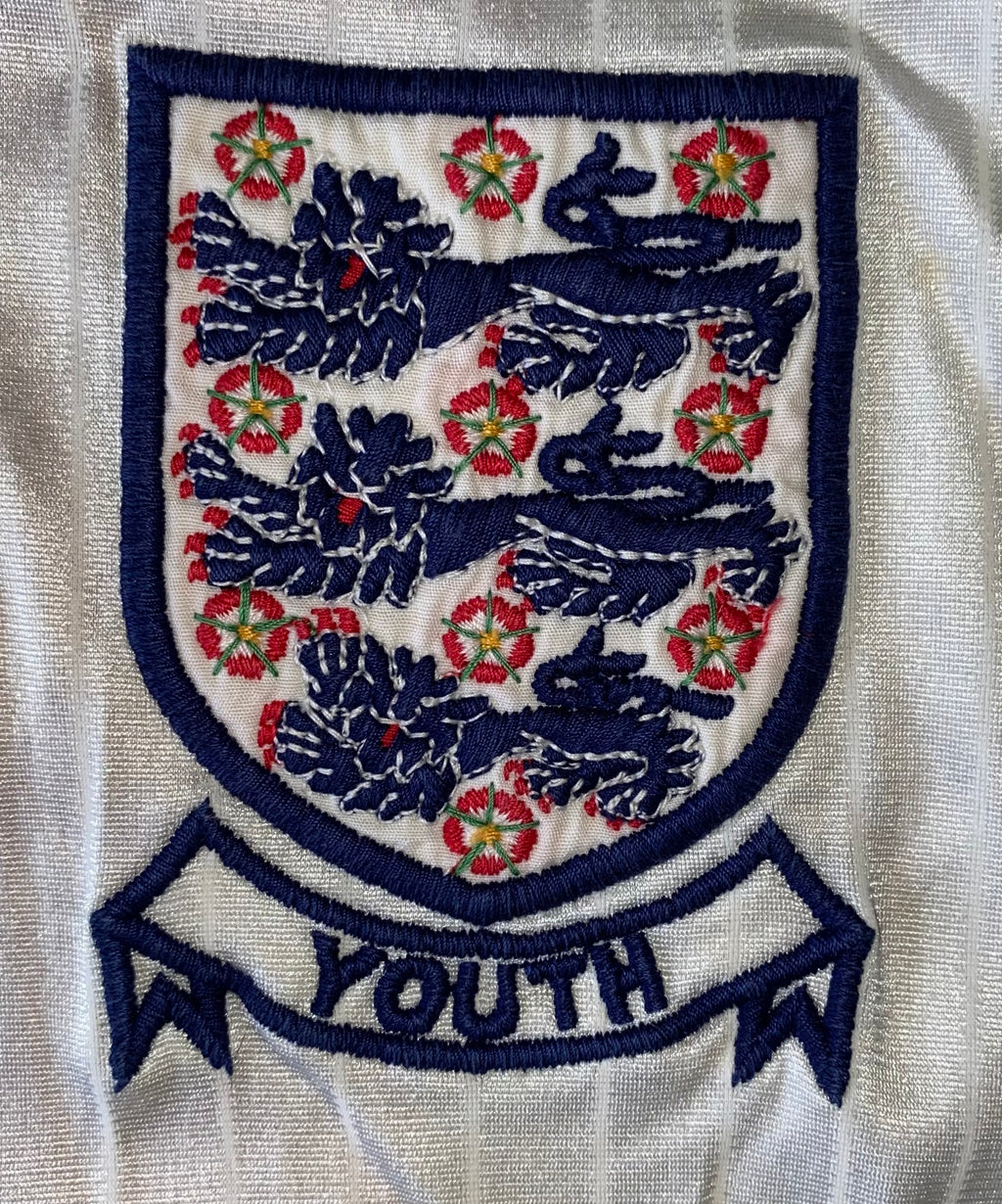 1984 MATCH WORN UMBRO ENGLAND YOUTH U18 HOME SHIRT #10