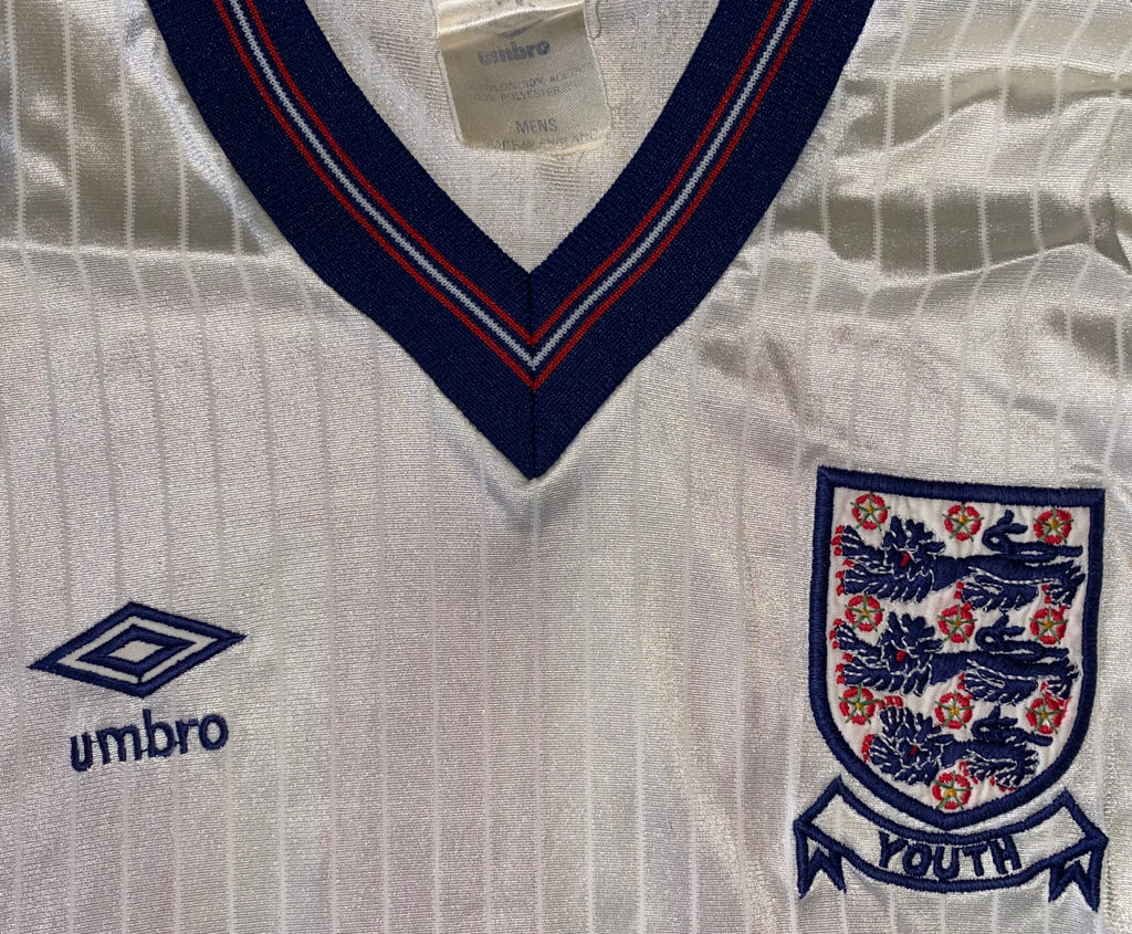 1984 MATCH WORN UMBRO ENGLAND YOUTH U18 HOME SHIRT #10