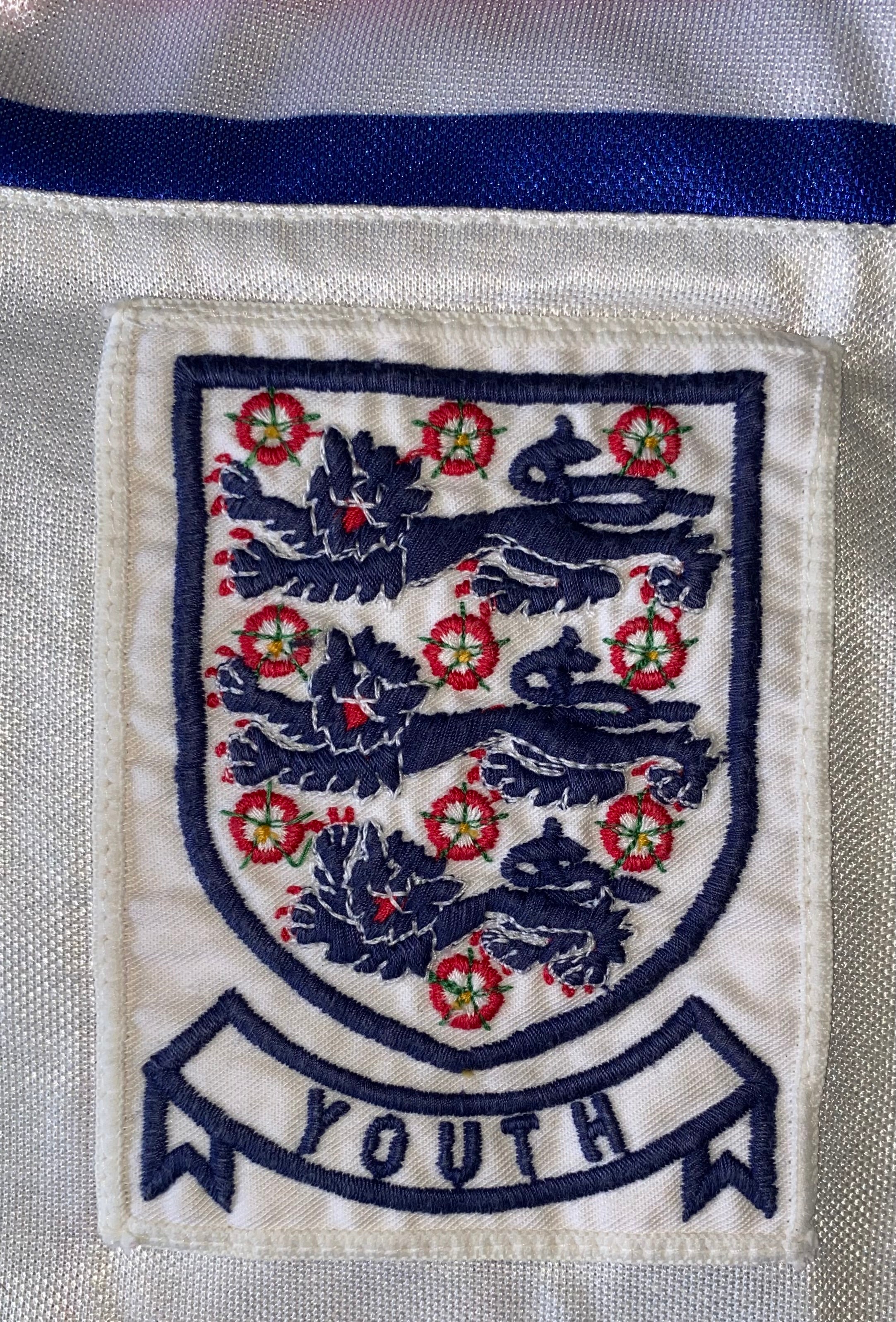 ENGLAND 1980-83 ADMIRAL MATCH WORN YOUTH SHIRT #14