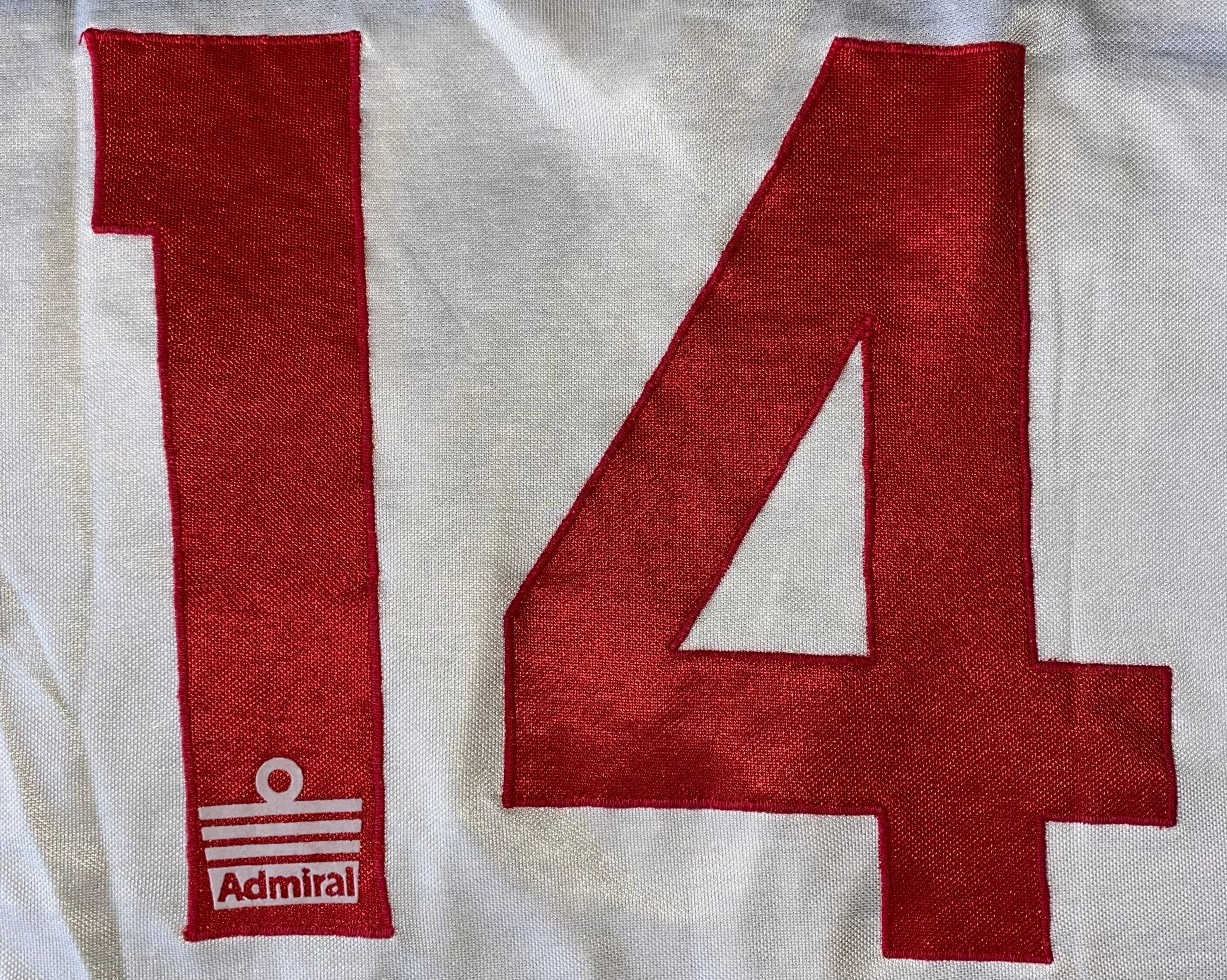 ENGLAND 1980-83 ADMIRAL MATCH WORN YOUTH SHIRT #14