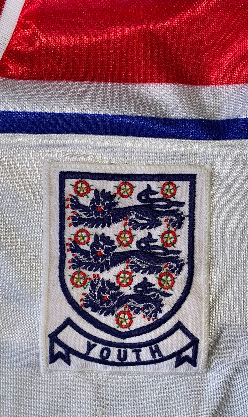 ENGLAND 1980-83 ADMIRAL MATCH WORN YOUTH SHIRT #2