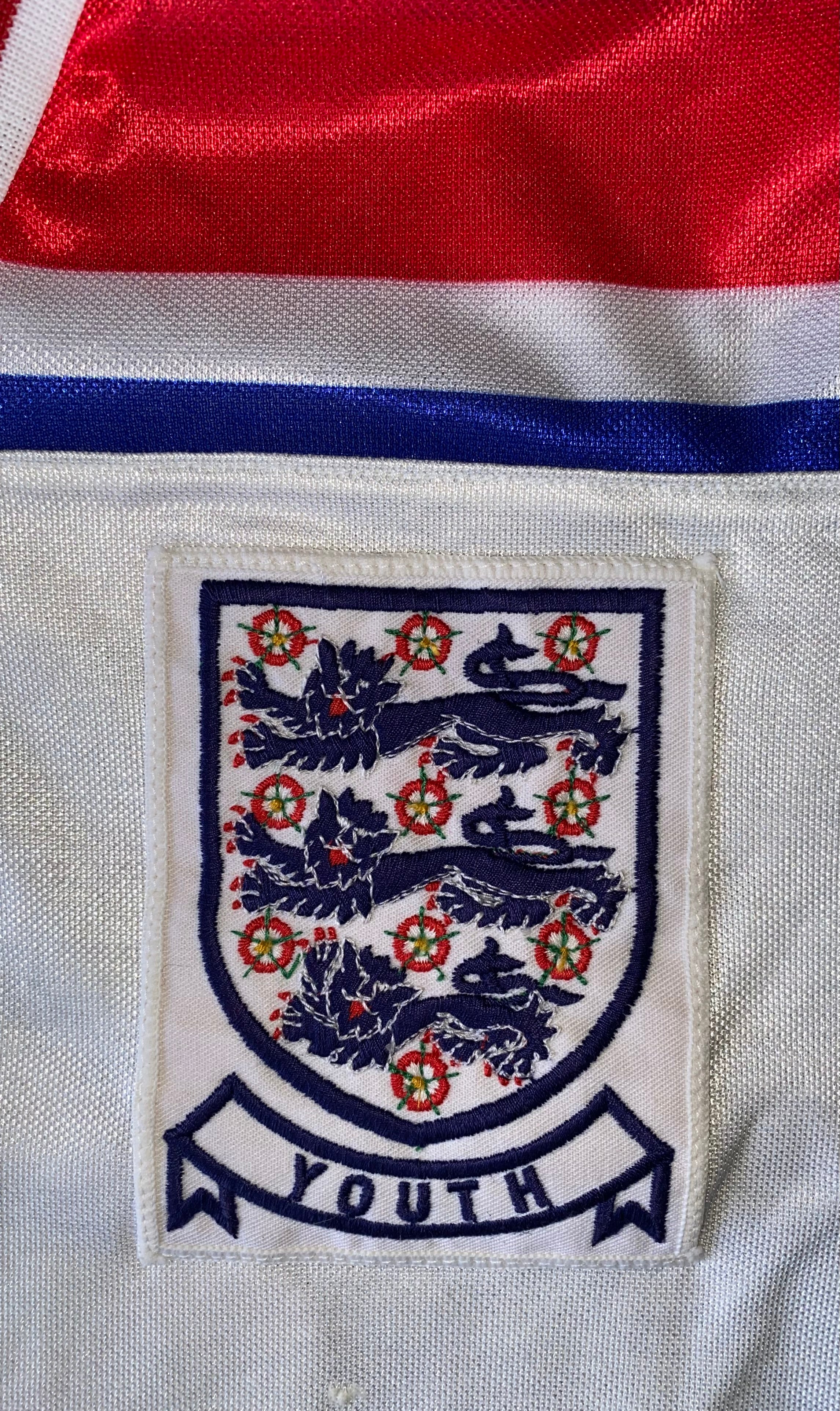 ENGLAND 1980-83 ADMIRAL MATCH WORN YOUTH SHIRT #2