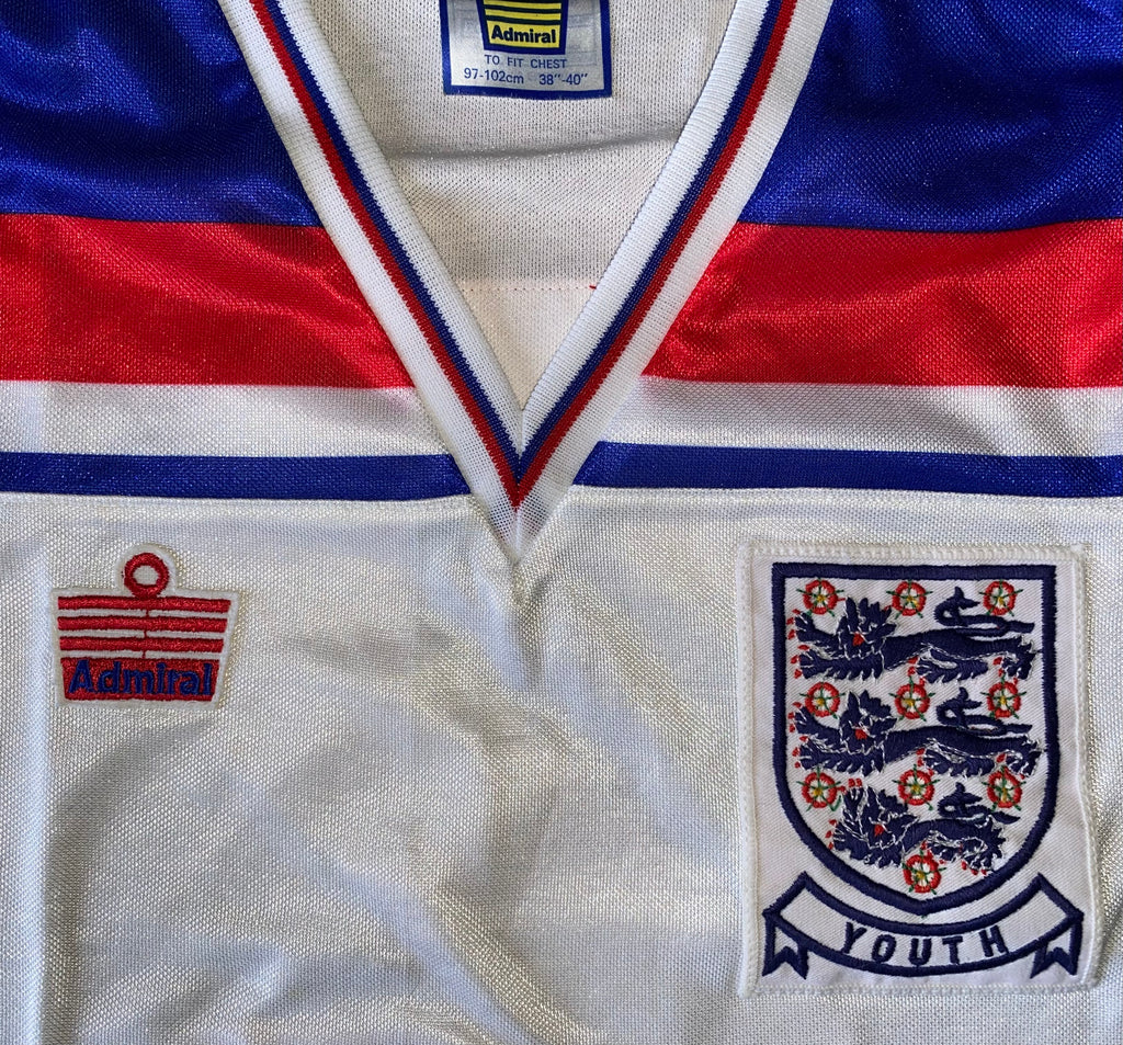 ENGLAND 1980-83 ADMIRAL MATCH WORN YOUTH SHIRT #2