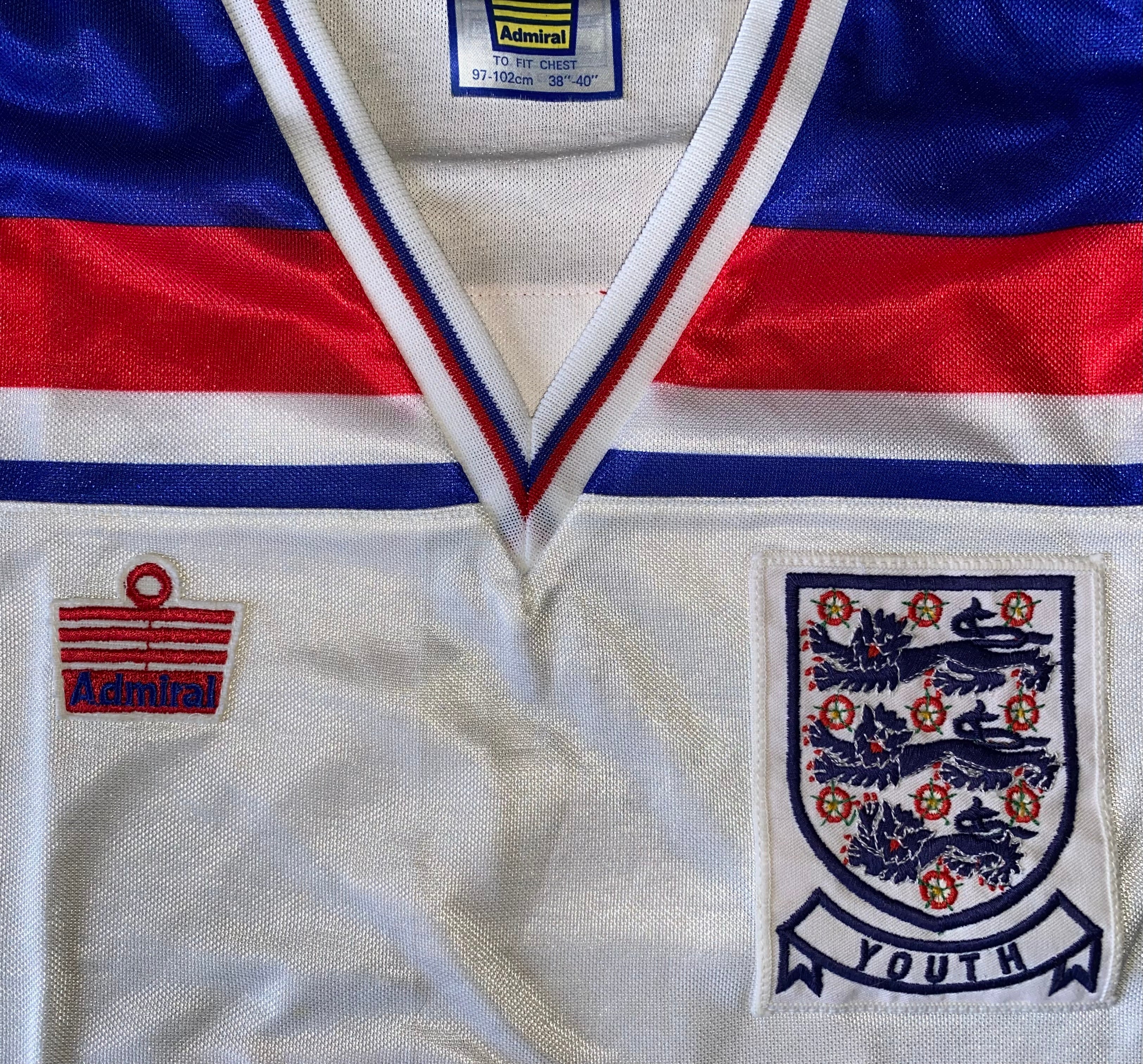 ENGLAND 1980-83 ADMIRAL MATCH WORN YOUTH SHIRT #2