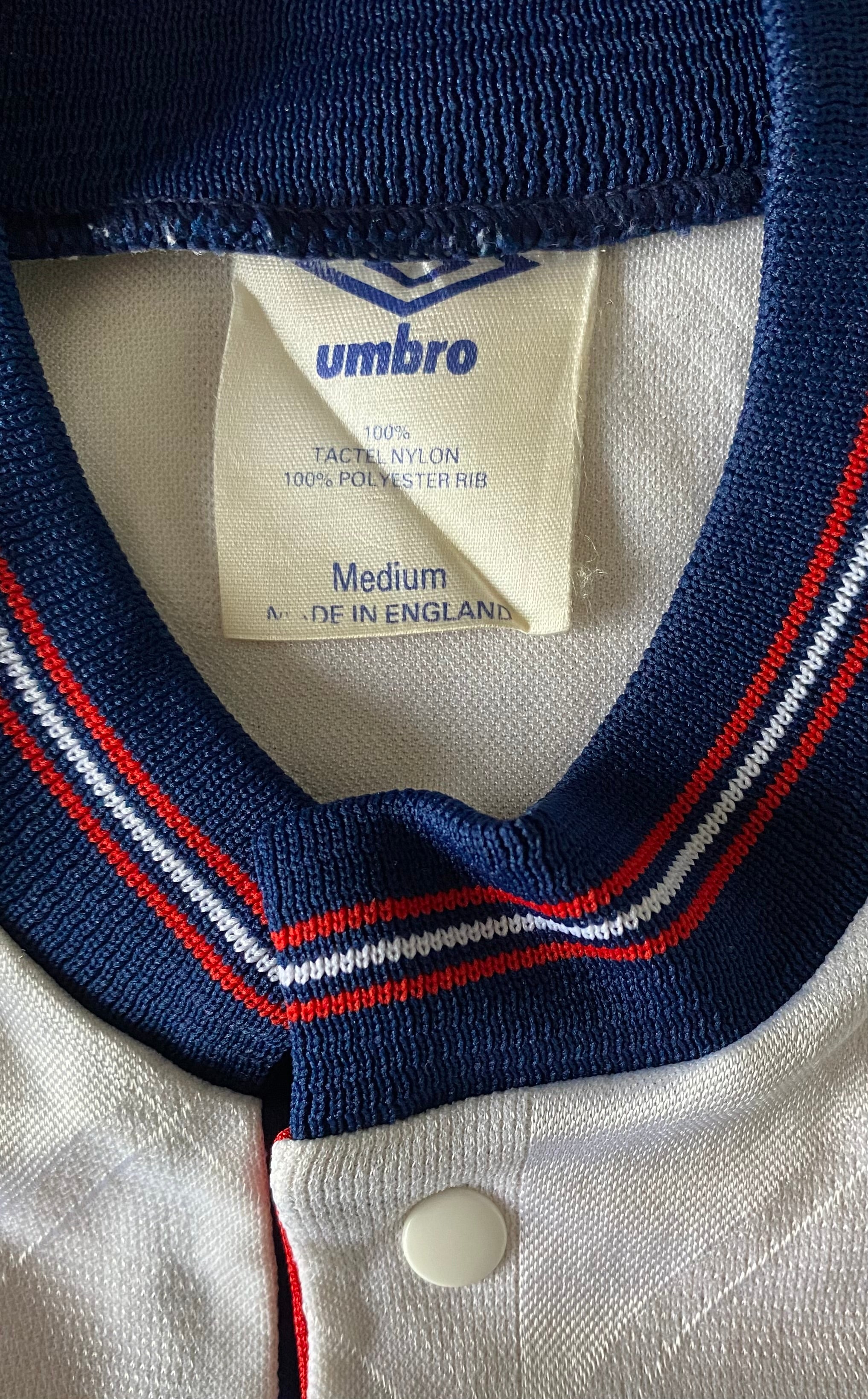 1988 UMBRO ENGLAND U18 MATCH WORN SHIRT #9