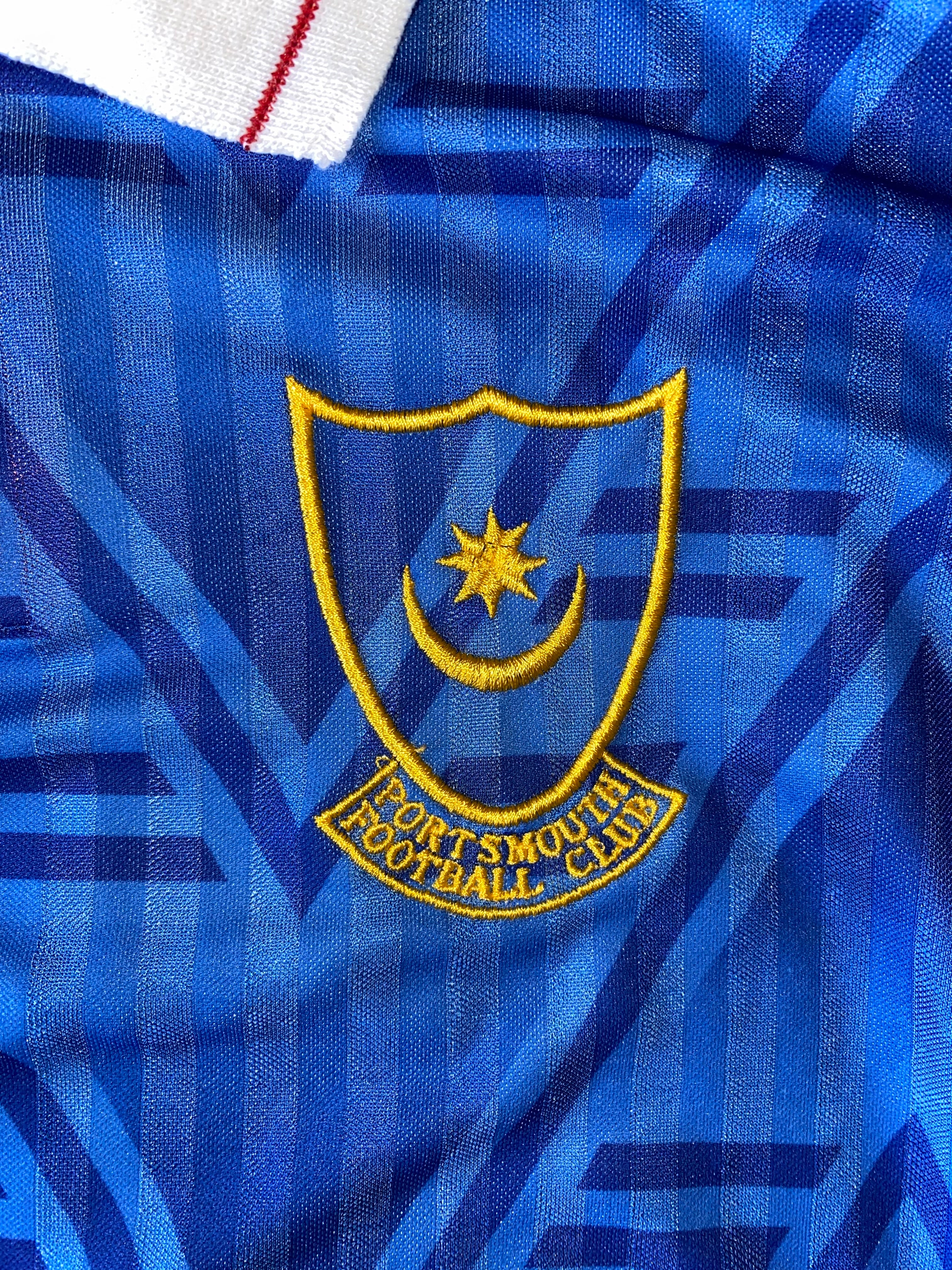 1991/92 PORTSMOUTH MATCH WORN HOME SHIRT (DARREN ANDERTON #11)