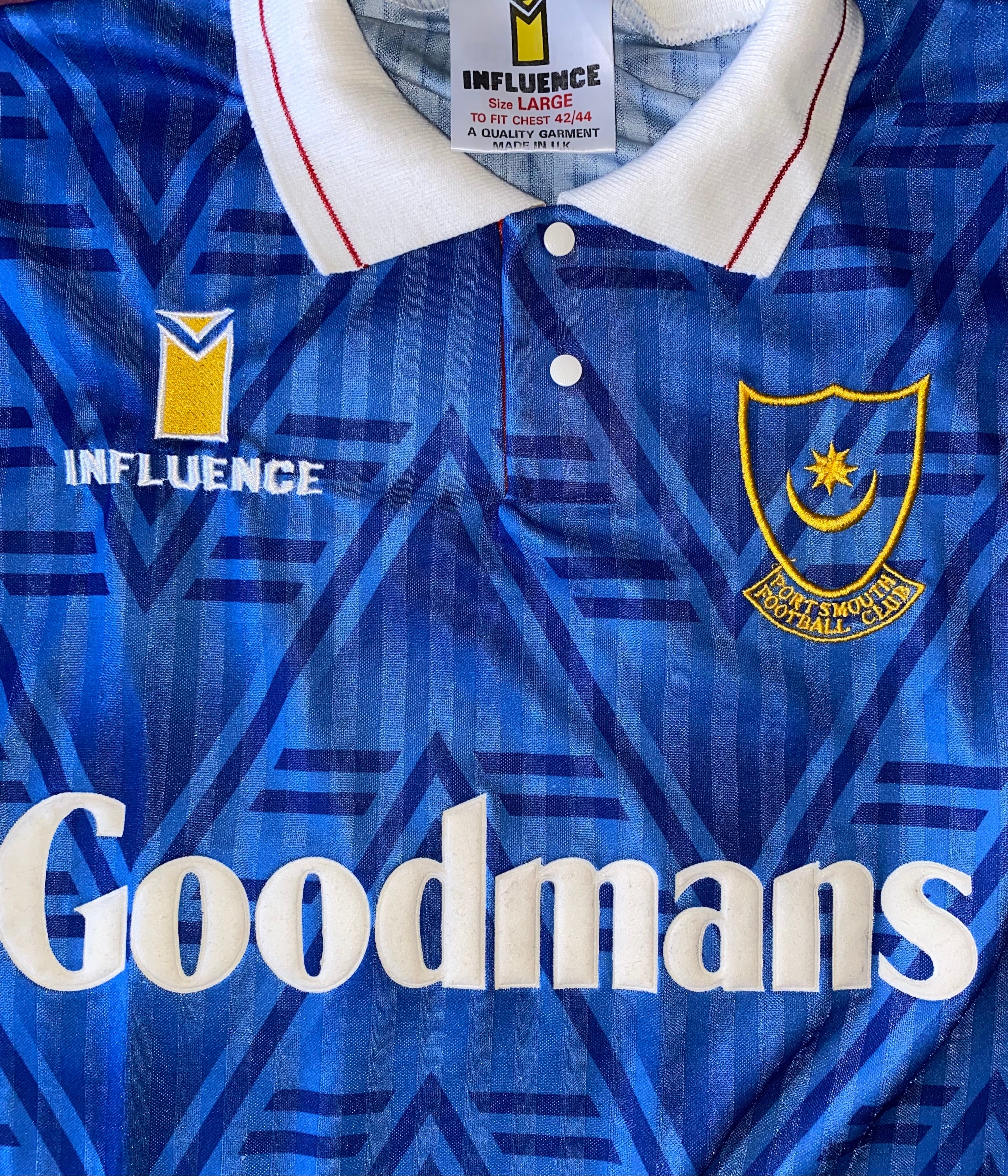 1991/92 PORTSMOUTH MATCH WORN HOME SHIRT (DARREN ANDERTON #11)