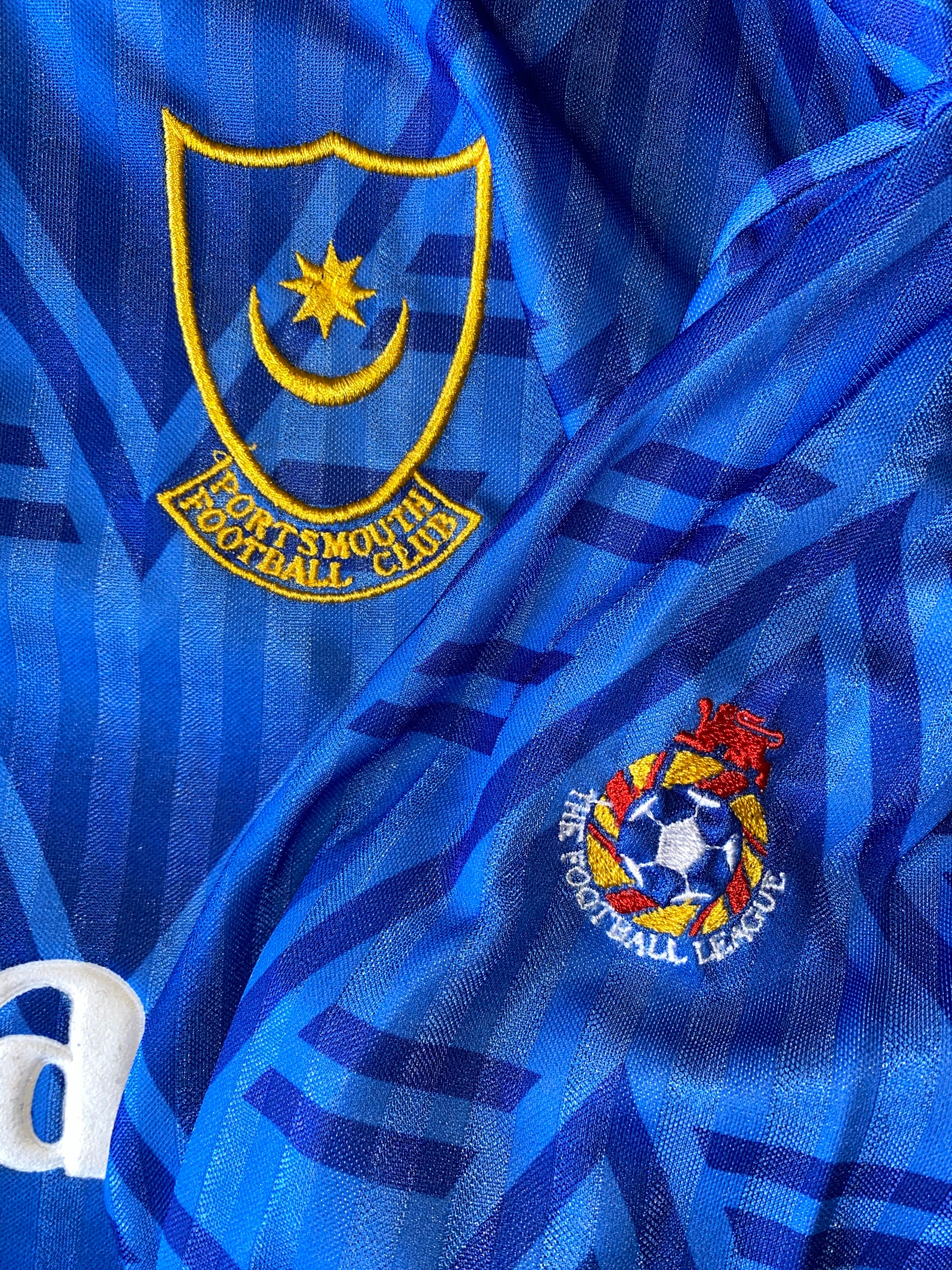 1991/92 PORTSMOUTH MATCH WORN HOME SHIRT (DARREN ANDERTON #11)