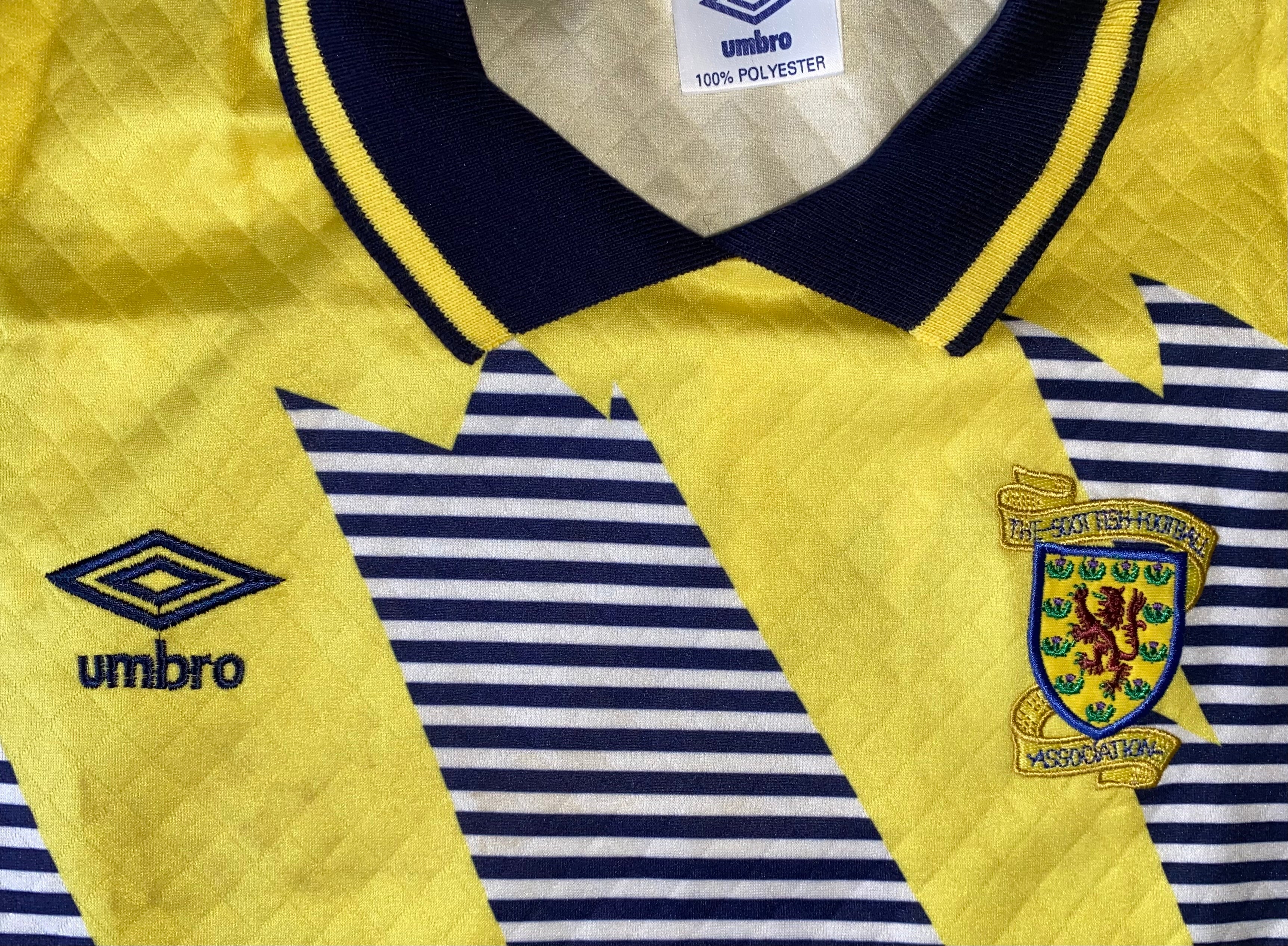 1992 SCOTLAND MATCH ISSUE UMBRO GOALKEEPERS SHIRT GORAM #12