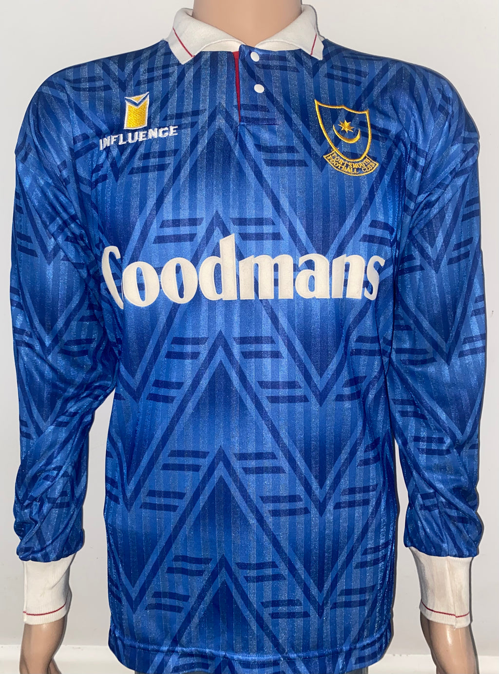 1991/92 PORTSMOUTH MATCH WORN HOME SHIRT (DARREN ANDERTON #11)