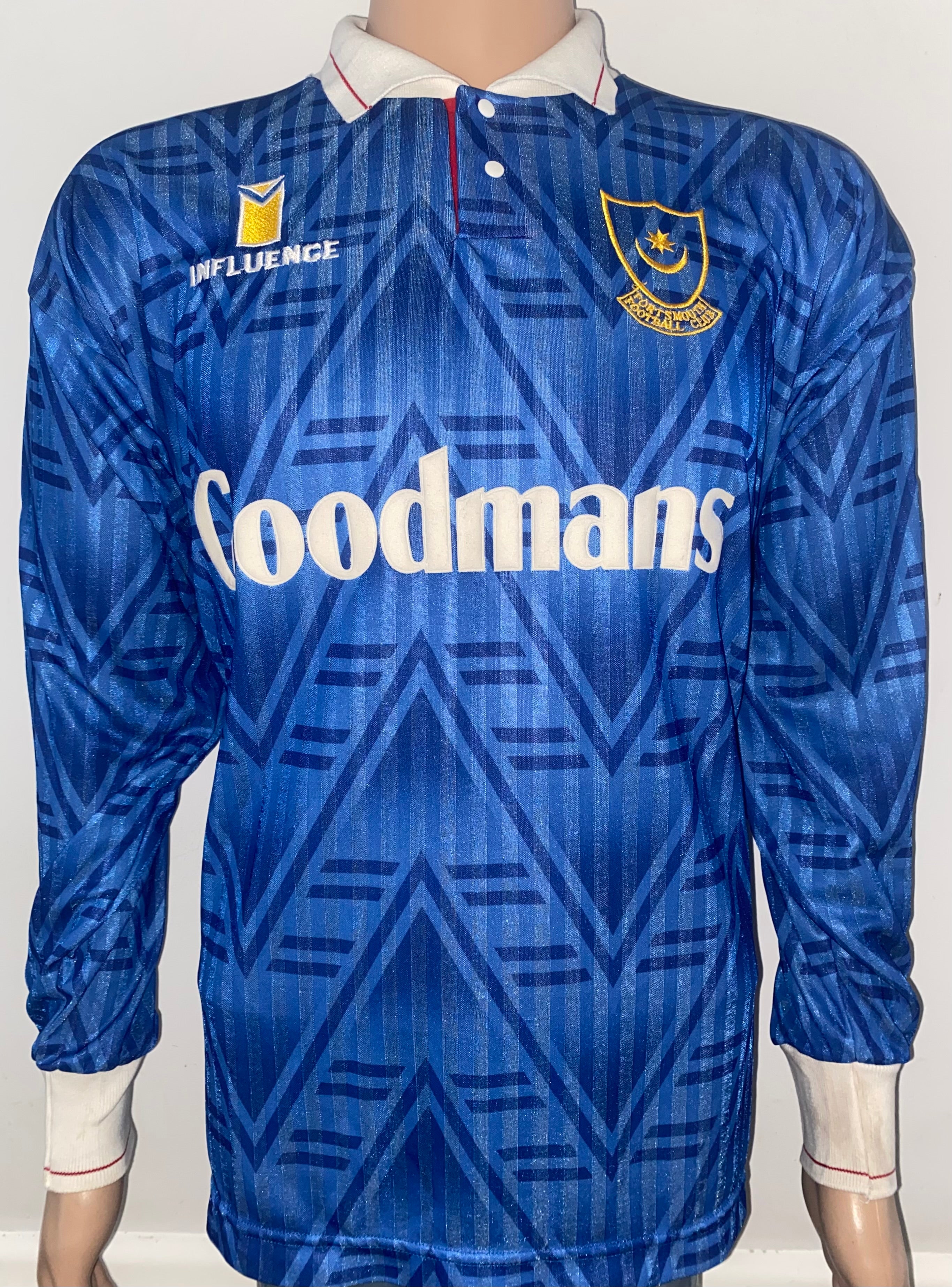 1991/92 PORTSMOUTH MATCH WORN HOME SHIRT (DARREN ANDERTON #11)