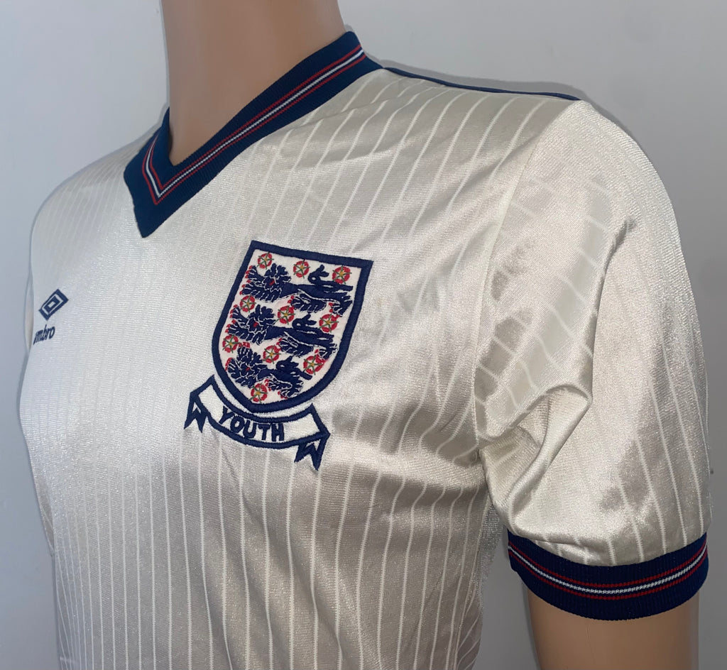 1984 MATCH WORN UMBRO ENGLAND YOUTH U18 HOME SHIRT #10