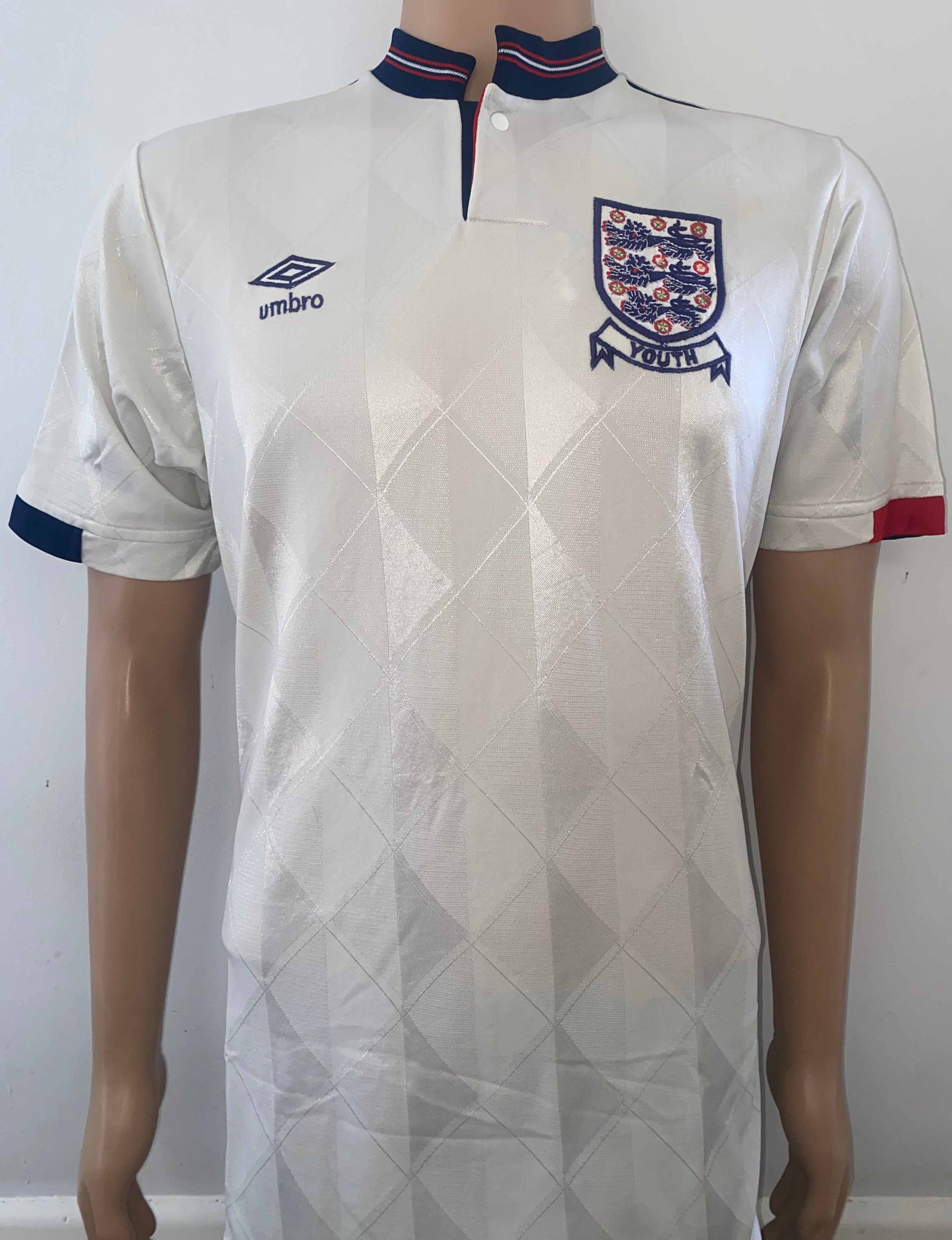 1988 UMBRO ENGLAND U18 MATCH WORN SHIRT #9