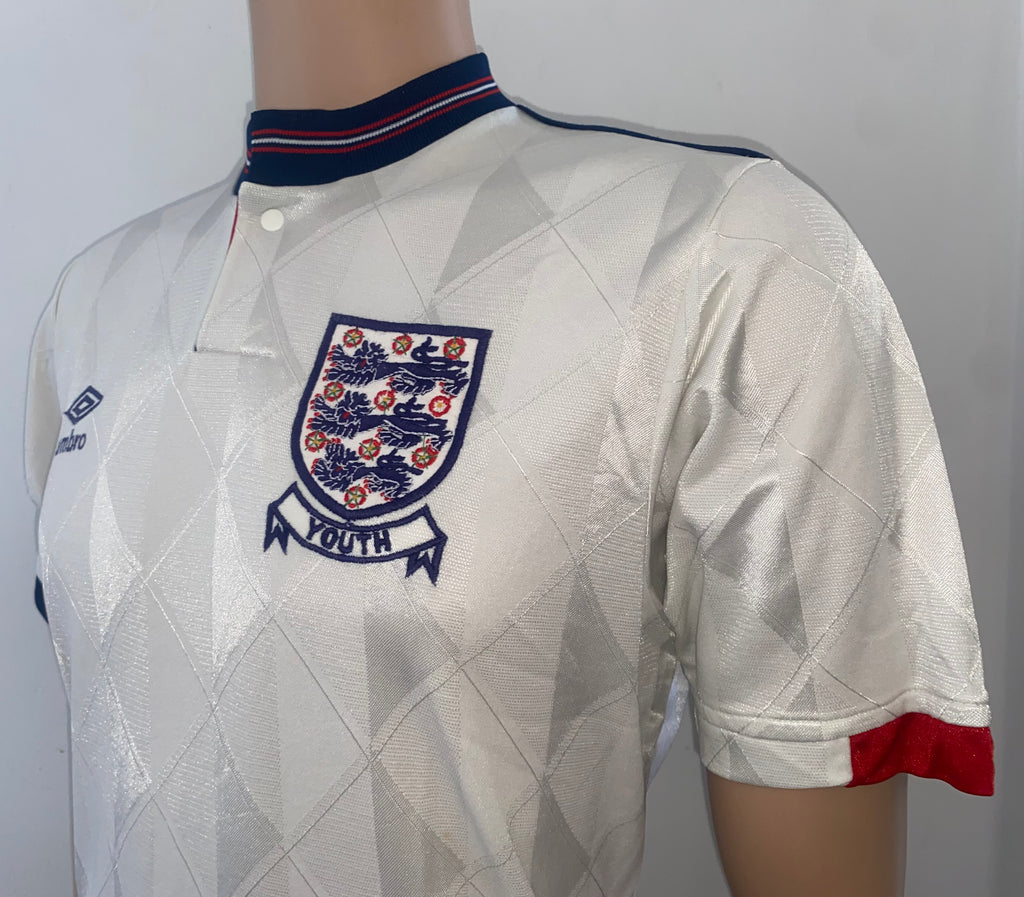 1988 UMBRO ENGLAND U18 MATCH WORN SHIRT #9