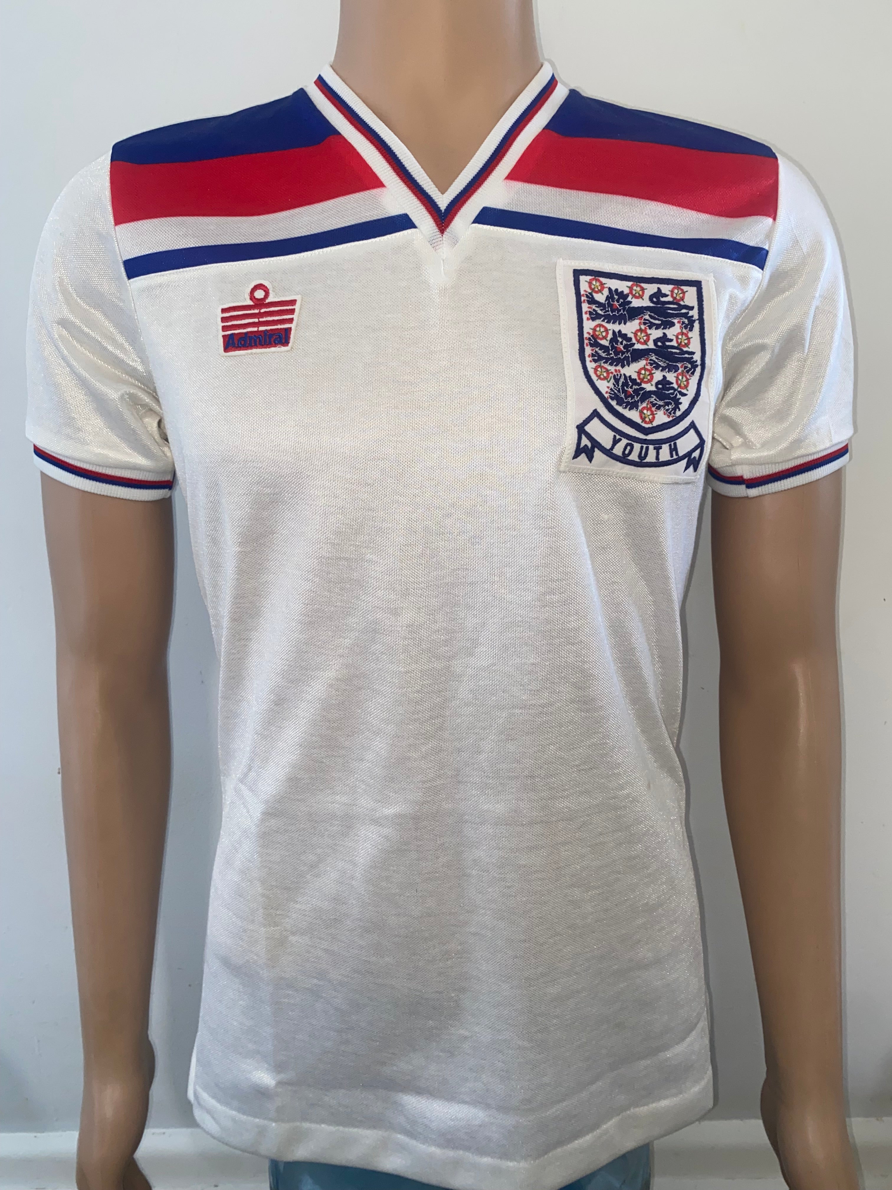 ENGLAND 1980-83 ADMIRAL MATCH WORN YOUTH SHIRT #2