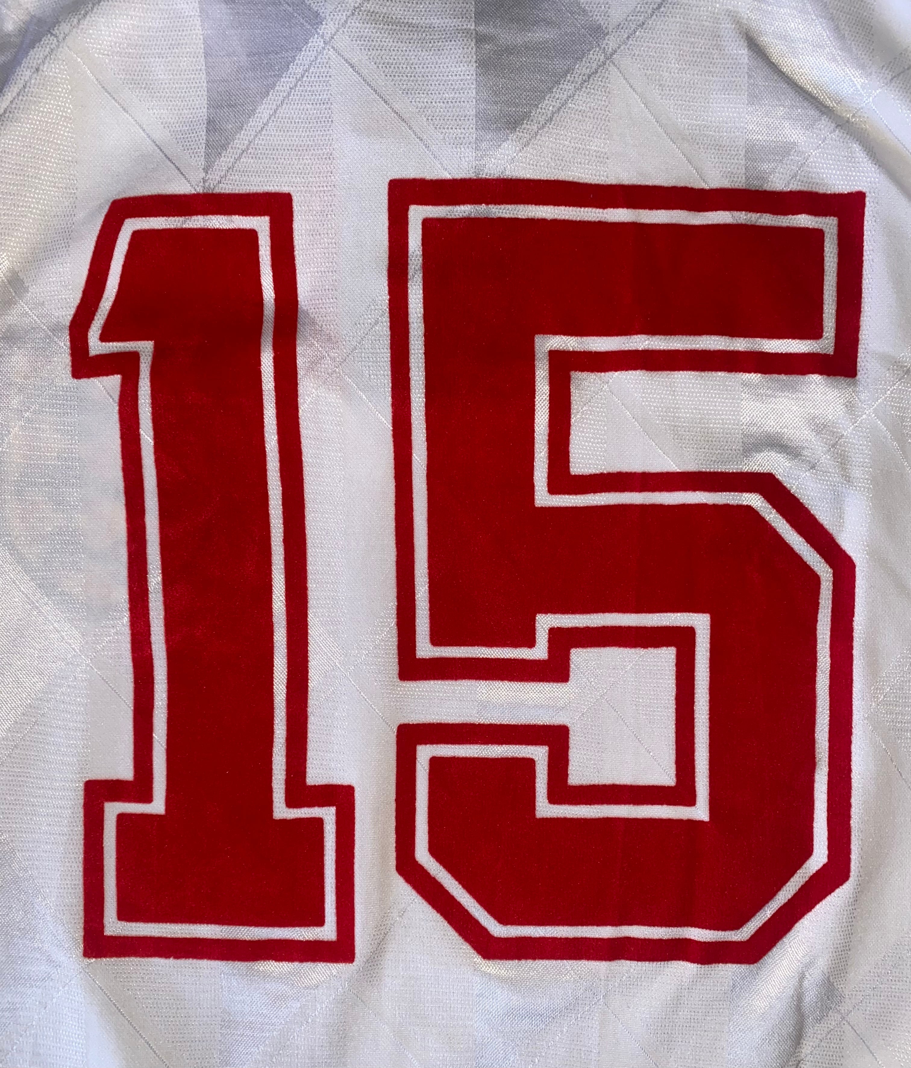 1988 ENGLAND U-21 MATCH ISSUE HOME SHIRT #15 (V SCOTLAND)