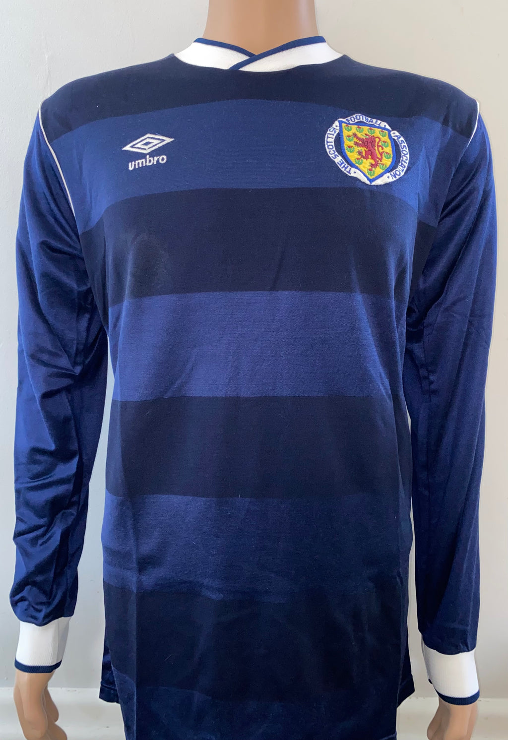 1987-88 SCOTLAND U-21 MATCH ISSUE HOME SHIRT #14 (JACKSON)