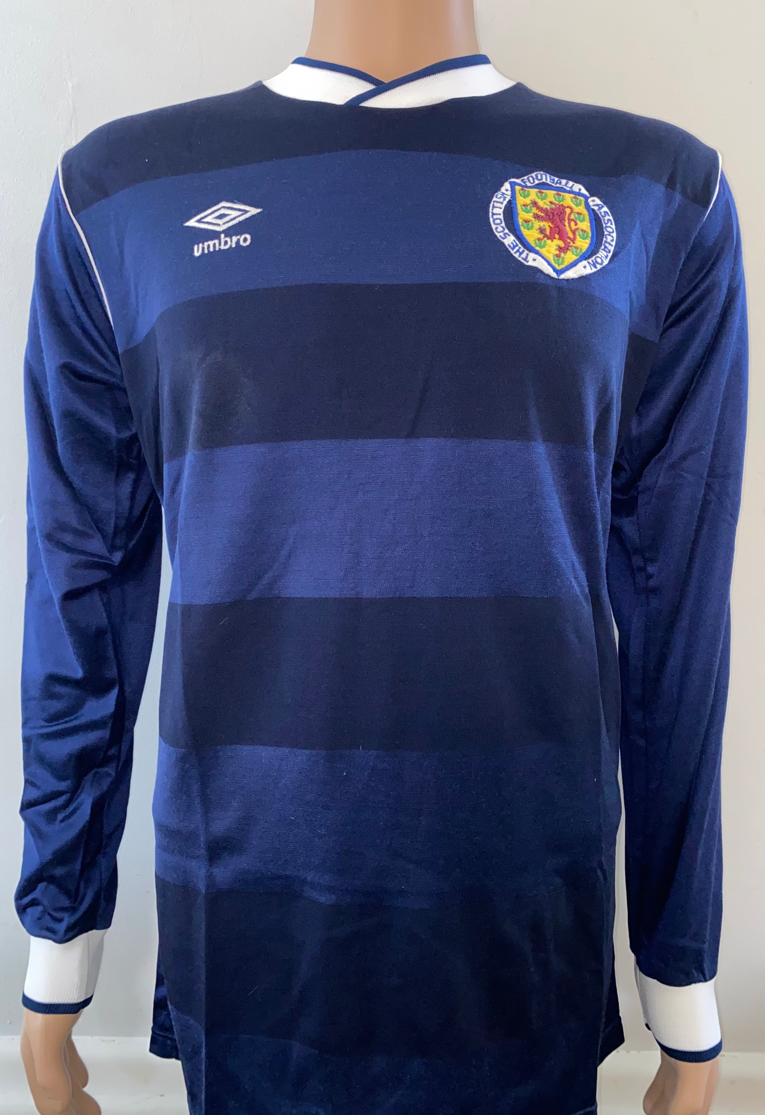1987-88 SCOTLAND U-21 MATCH ISSUE HOME SHIRT #14 (JACKSON)