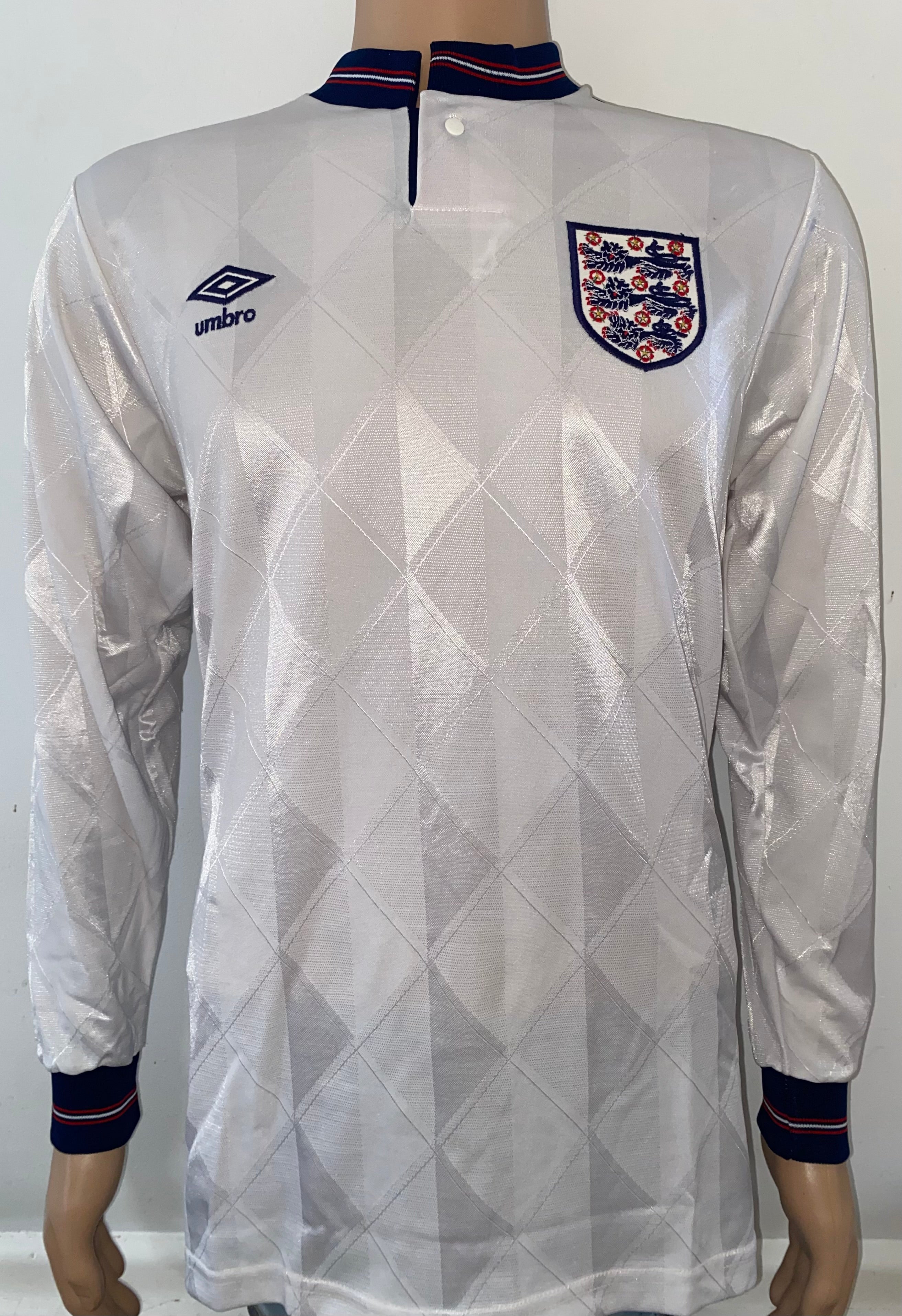 1988 ENGLAND U-21 MATCH ISSUE HOME SHIRT #15 (V SCOTLAND)