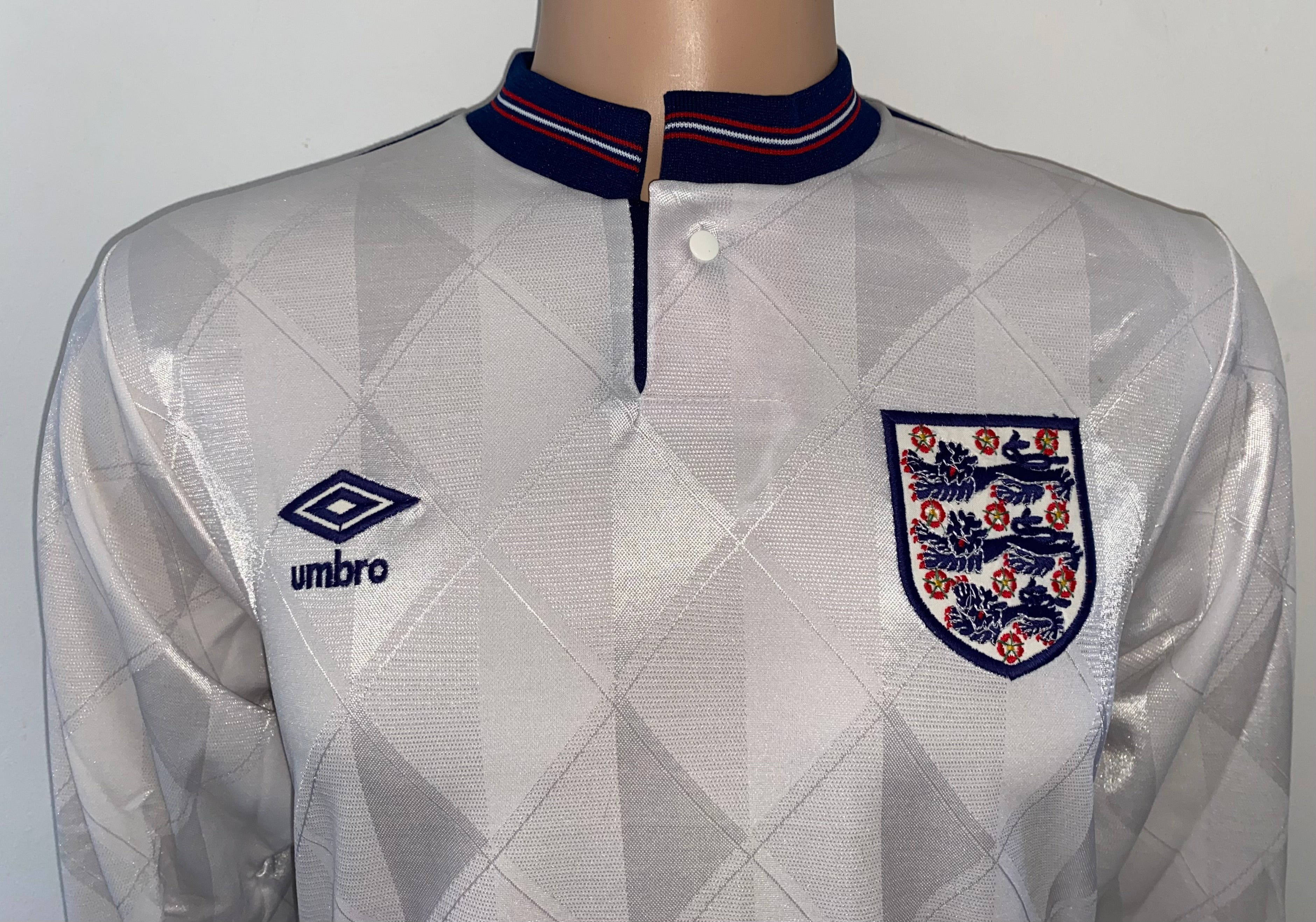 1988 ENGLAND U-21 MATCH ISSUE HOME SHIRT #15 (V SCOTLAND)
