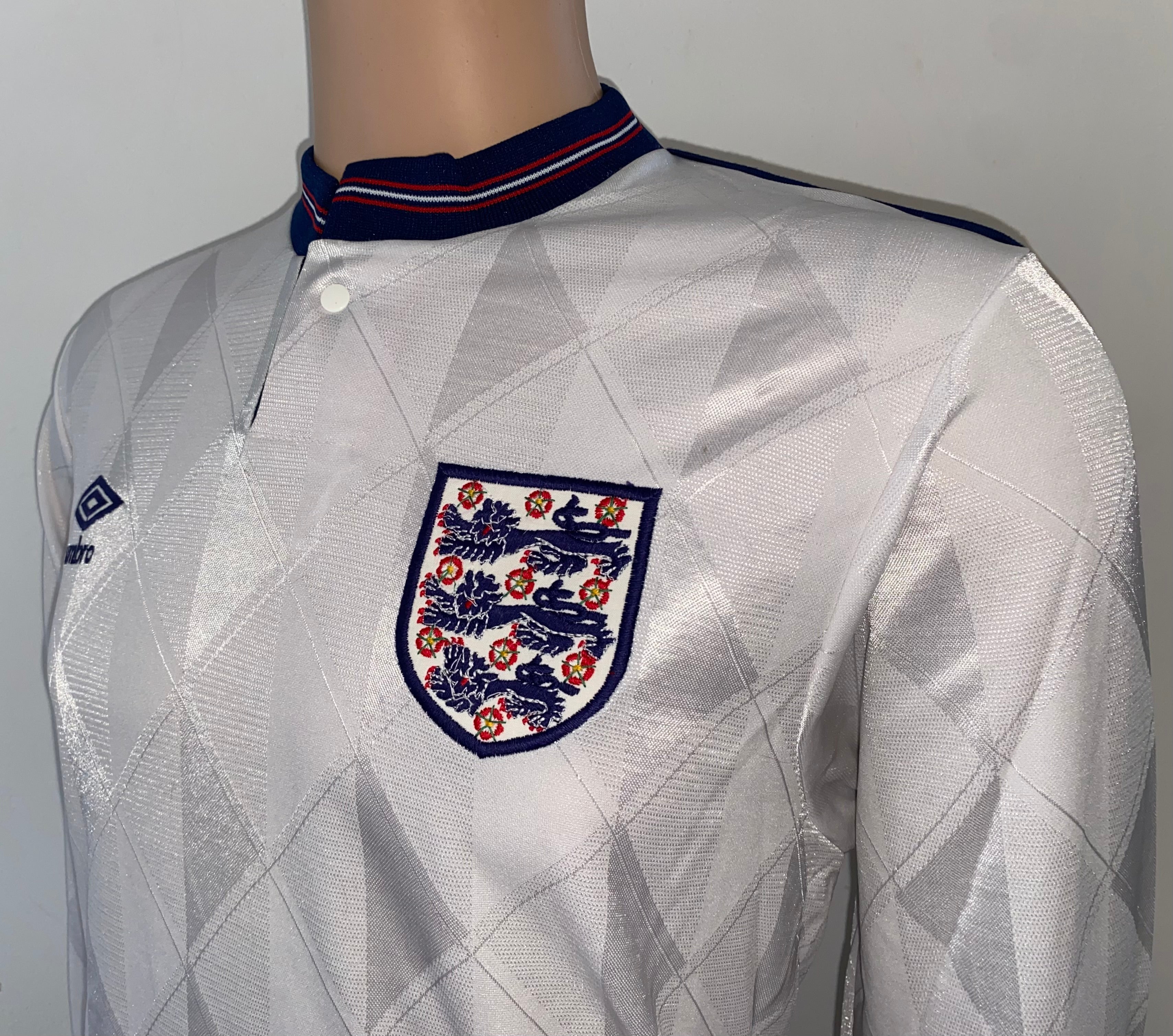 1988 ENGLAND U-21 MATCH ISSUE HOME SHIRT #15 (V SCOTLAND)