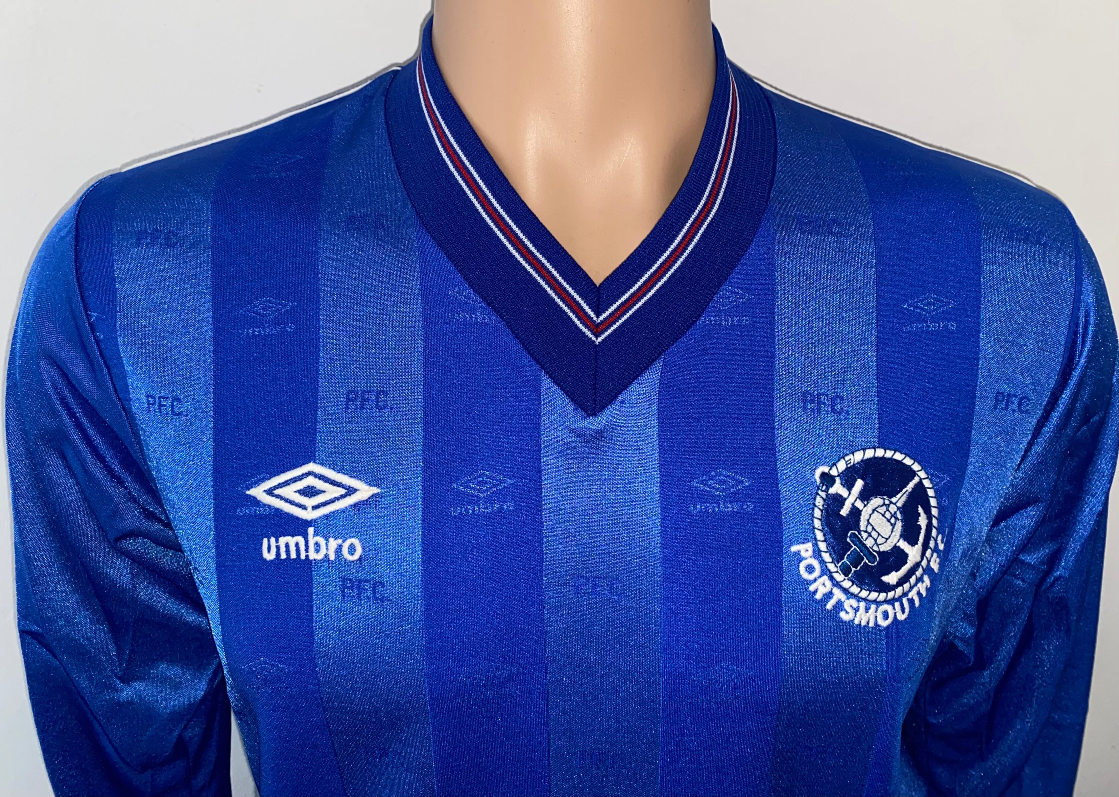 1986/87 PORTSMOUTH MATCH WORN HOME SHIRT (KEVIN BALL #6)